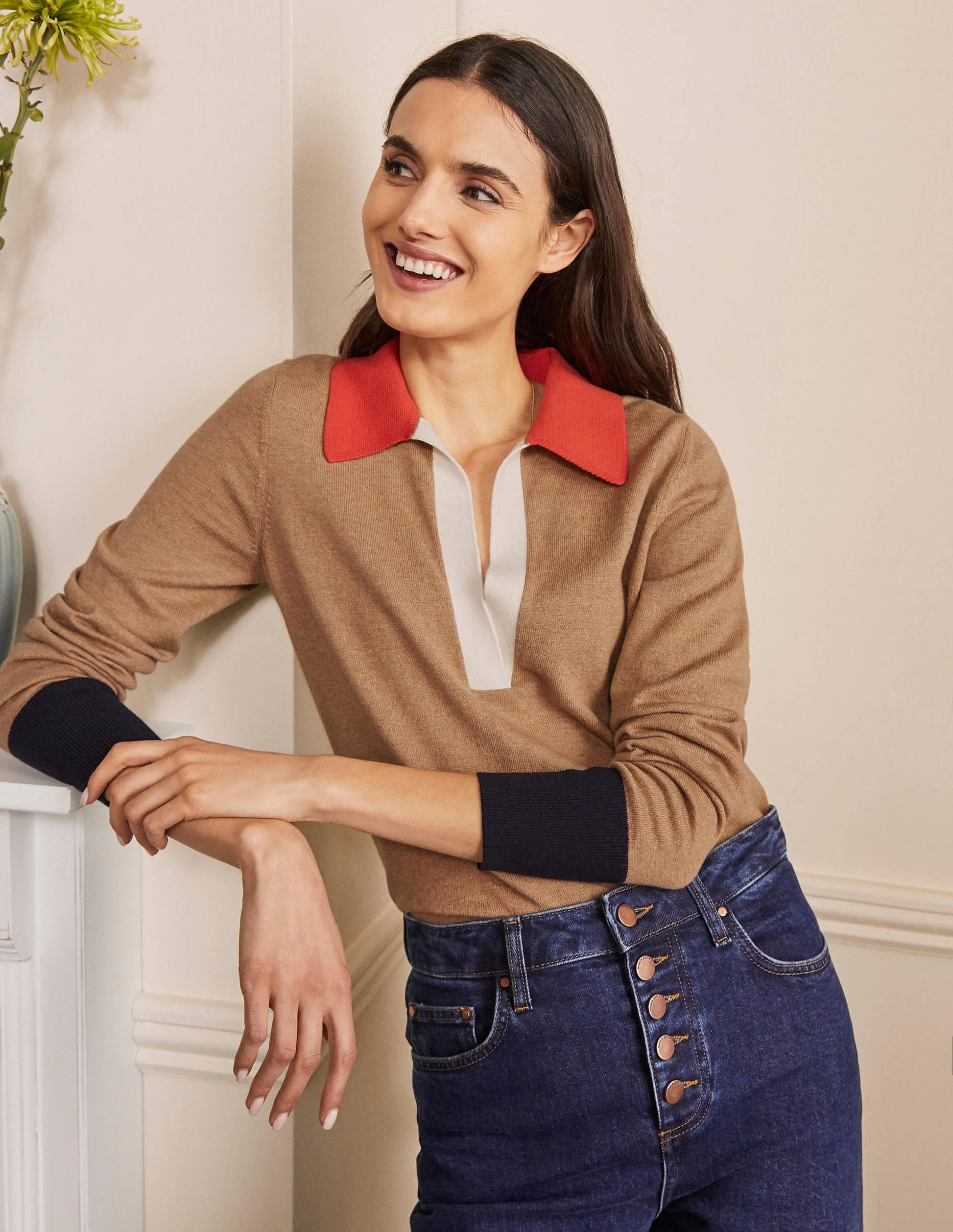 Pull avec col-Camel chiné-1