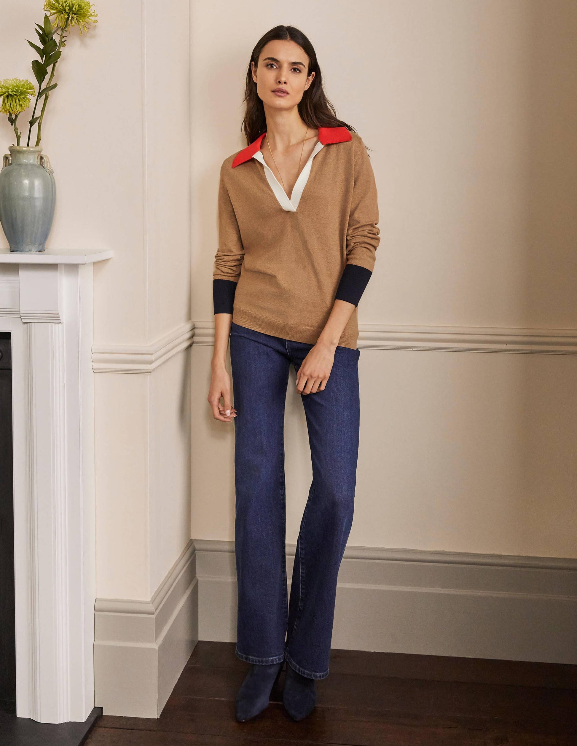 Pull avec col-Camel chiné-4