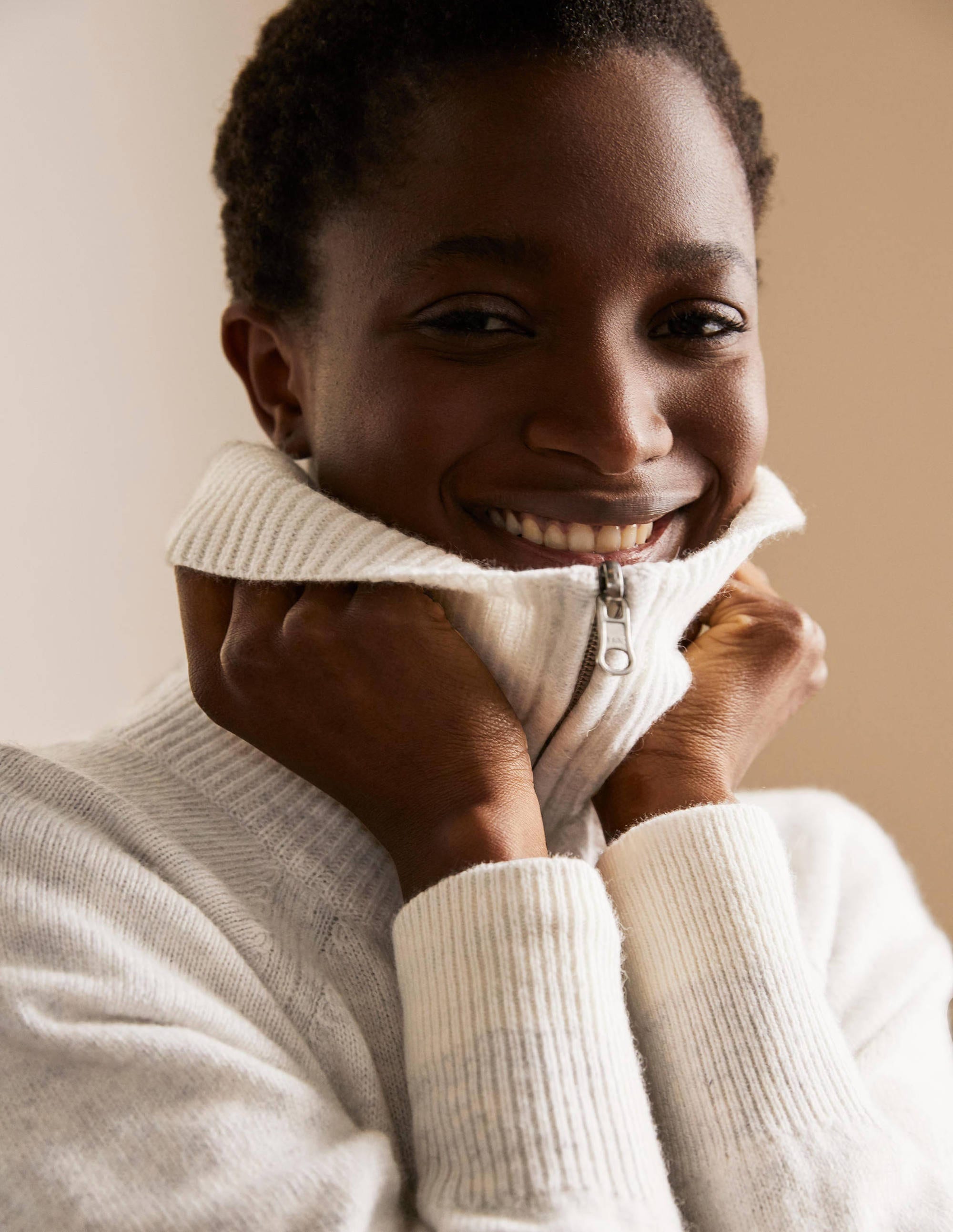 Gilet zippé à col-Argenté chiné - Image 4