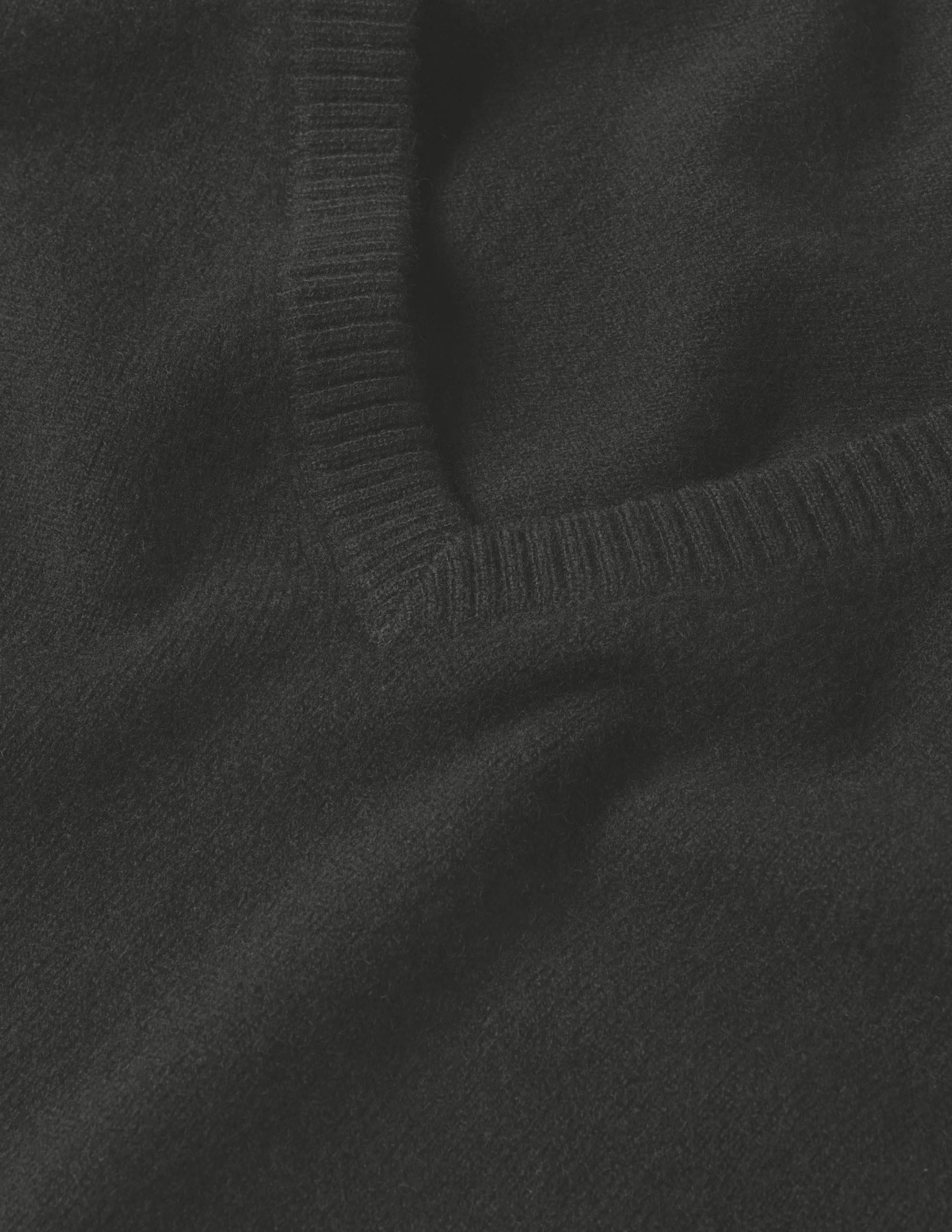Lässiger Kaschmirpullover mit V-Ausschnitt-Schwarz - Image 6