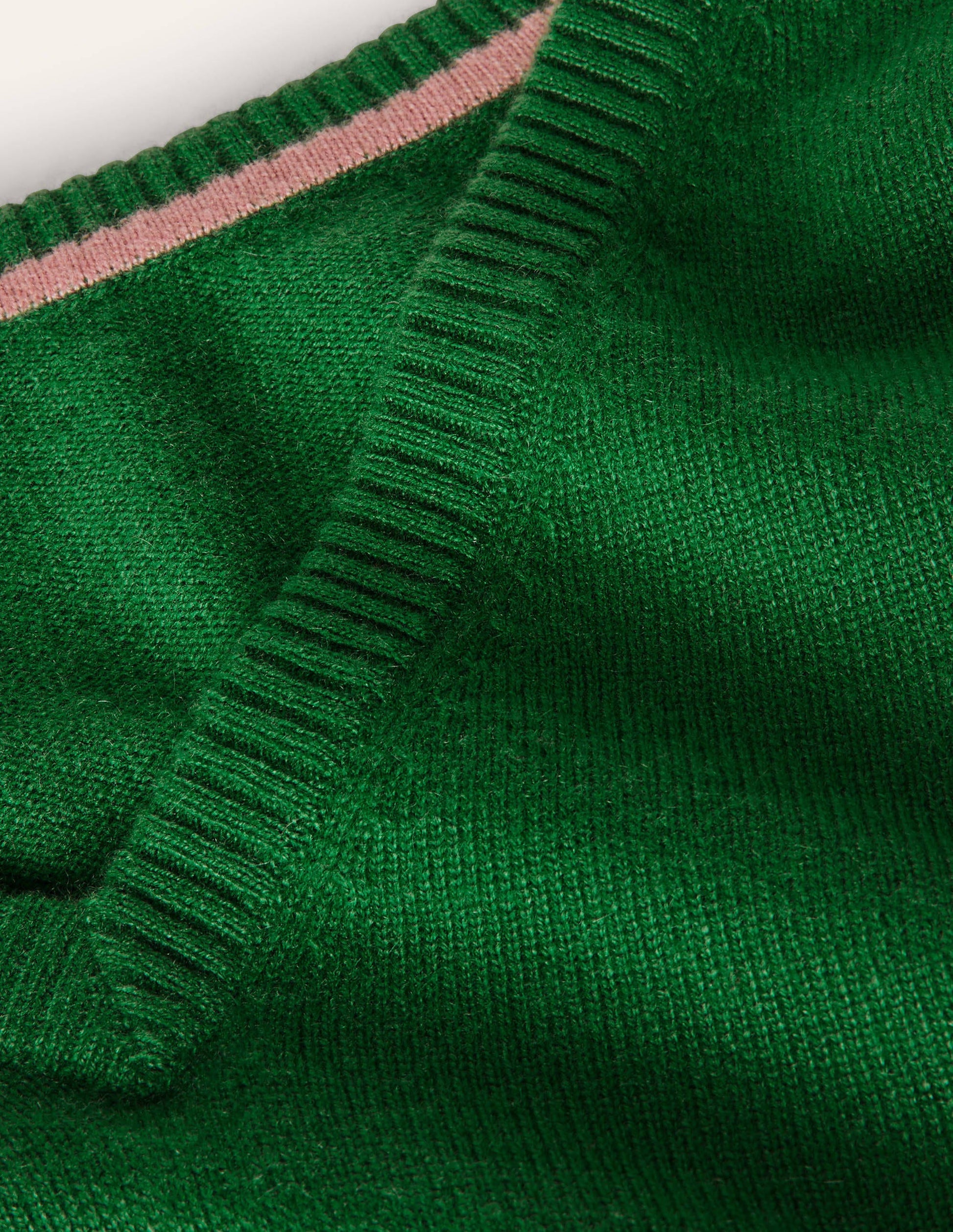 Lässiger Kaschmirpullover mit V-Ausschnitt-Tannengrün-6