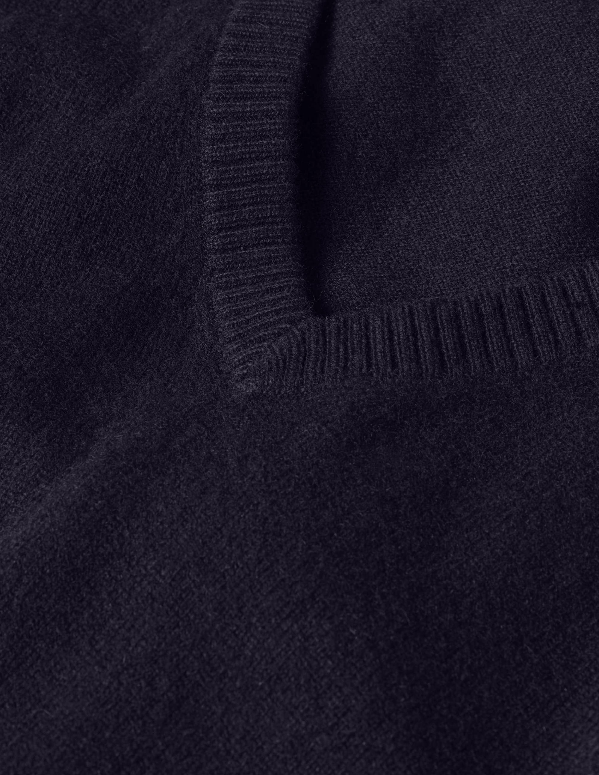 Pull col V décontracté en cachemire-Bleu marine - Image 6