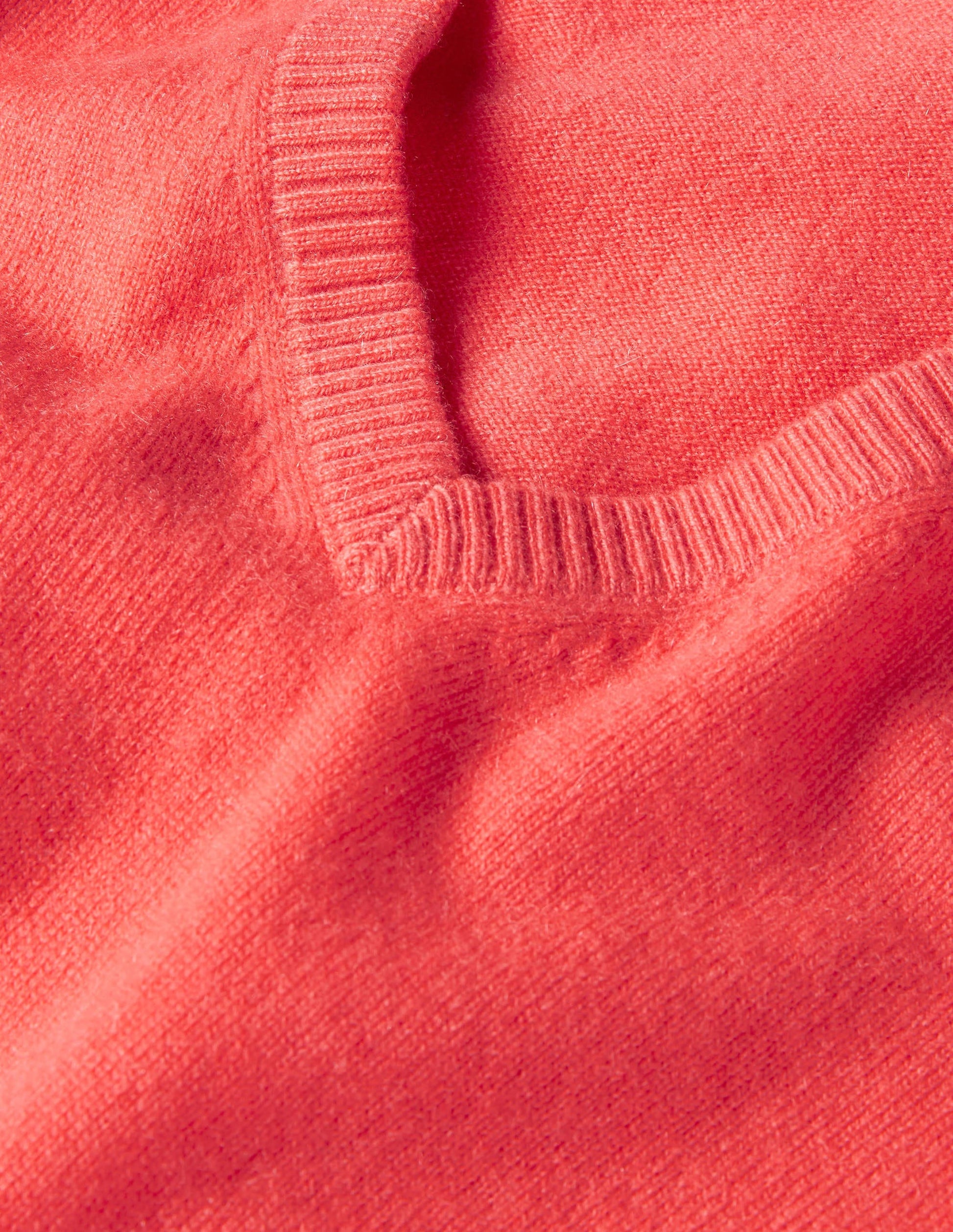 Pull col V décontracté en cachemire-Corail-6