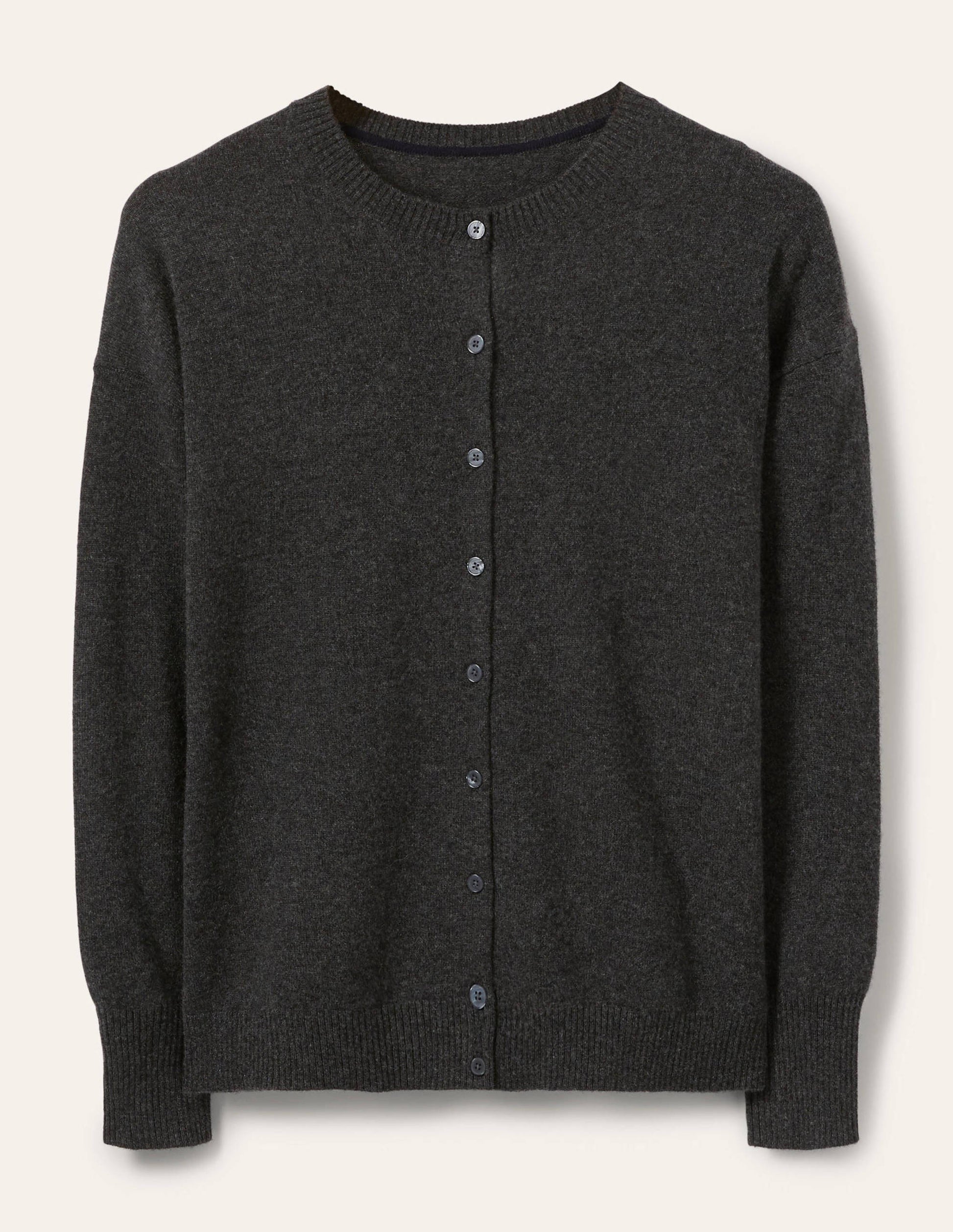 Cashmere Cardigan-Charcoal Melange-5