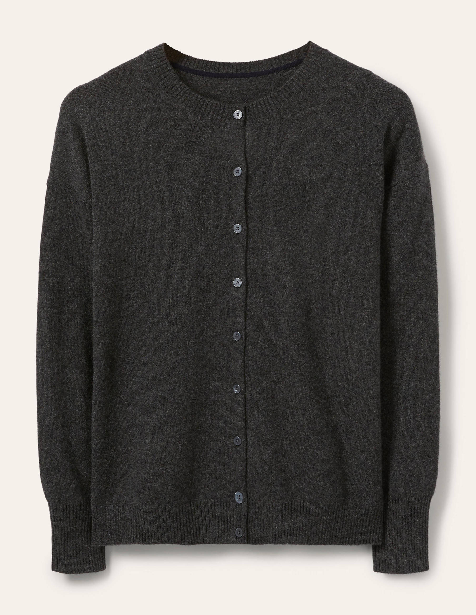 Cashmere Cardigan-Charcoal Melange - Image 5