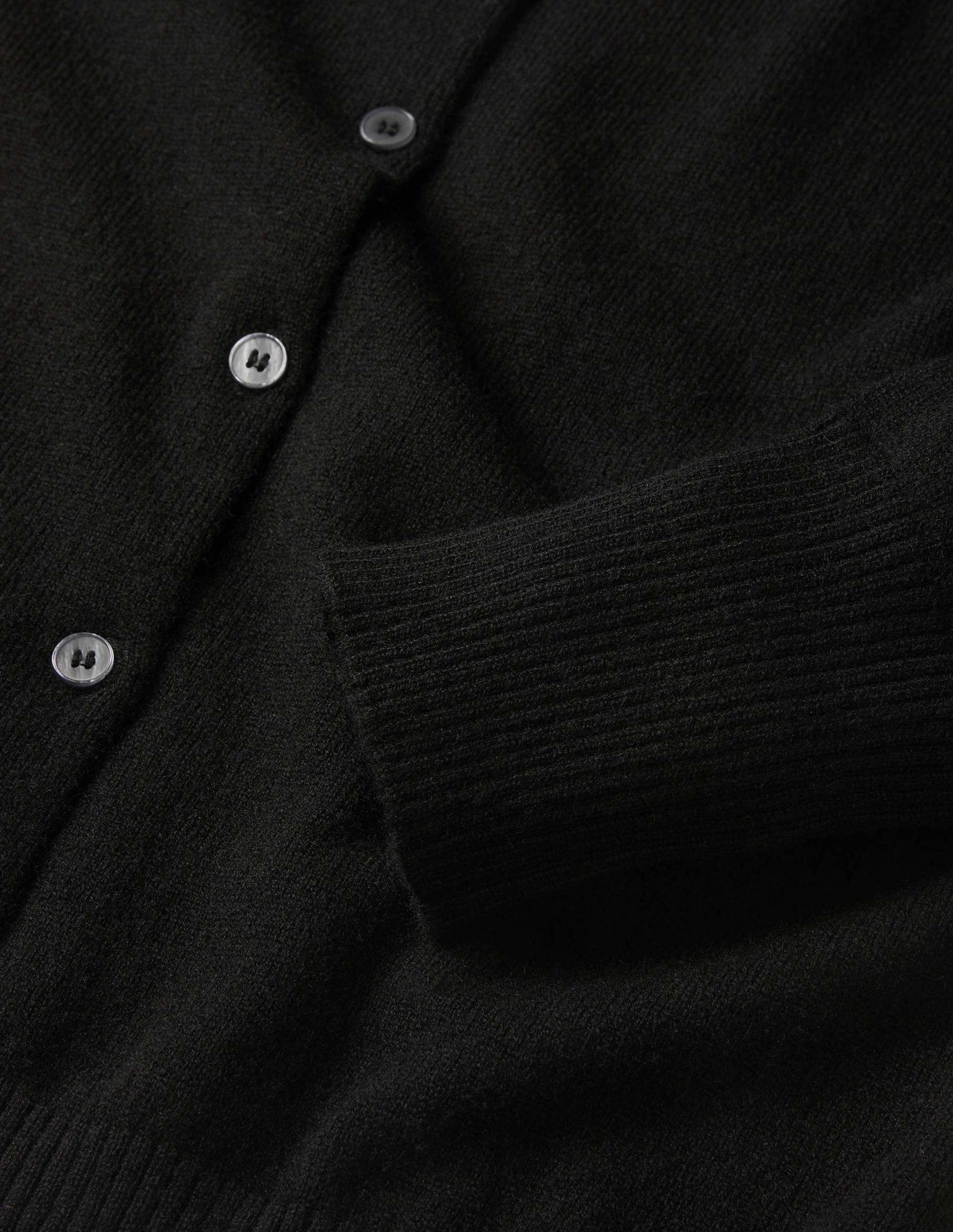 Kurz geschnittener Kaschmircardigan-Schwarz - Image 6