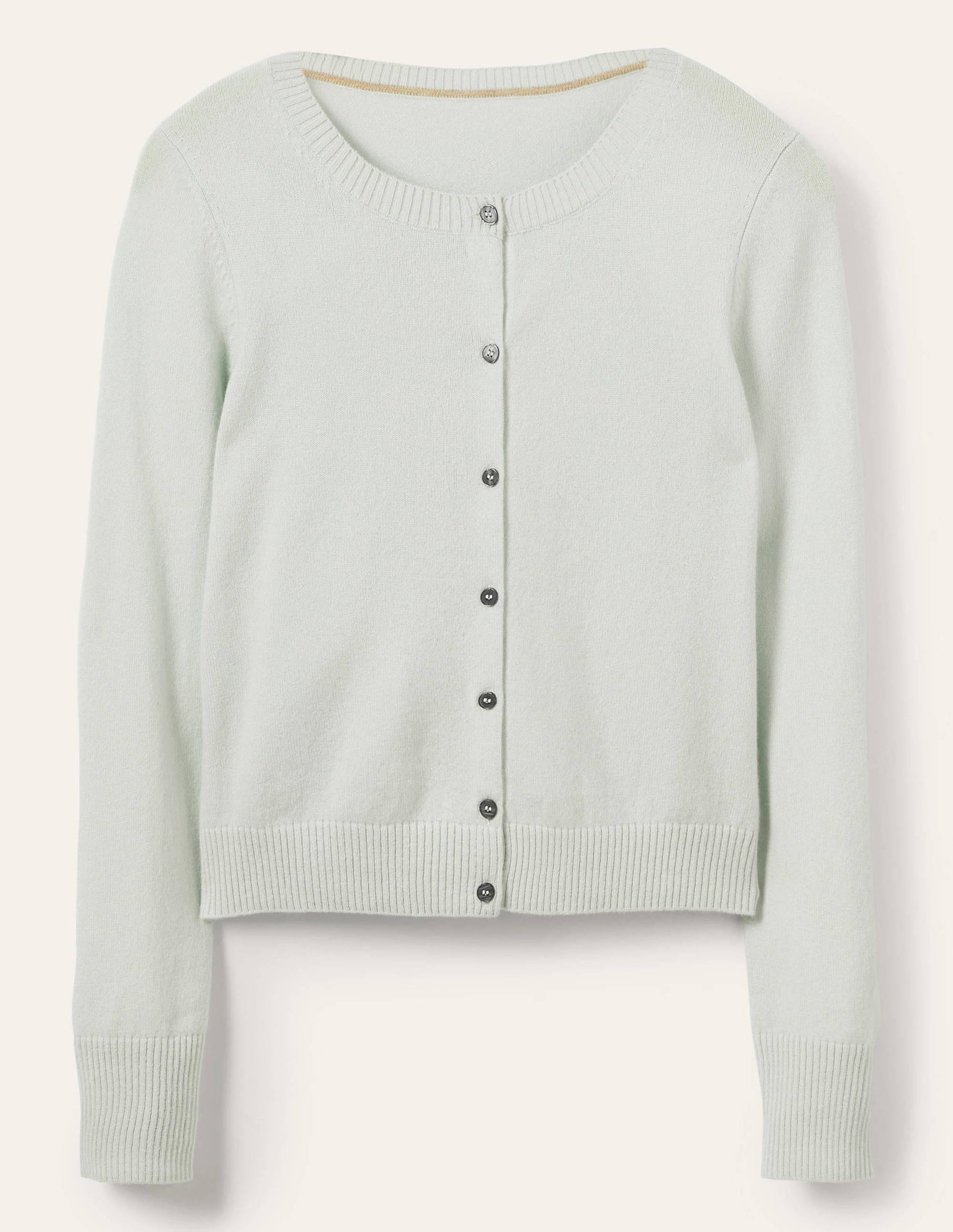 Cardigan court en cachemire-Bleu menthe-5