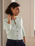 Cardigan court en cachemire-Bleu menthe