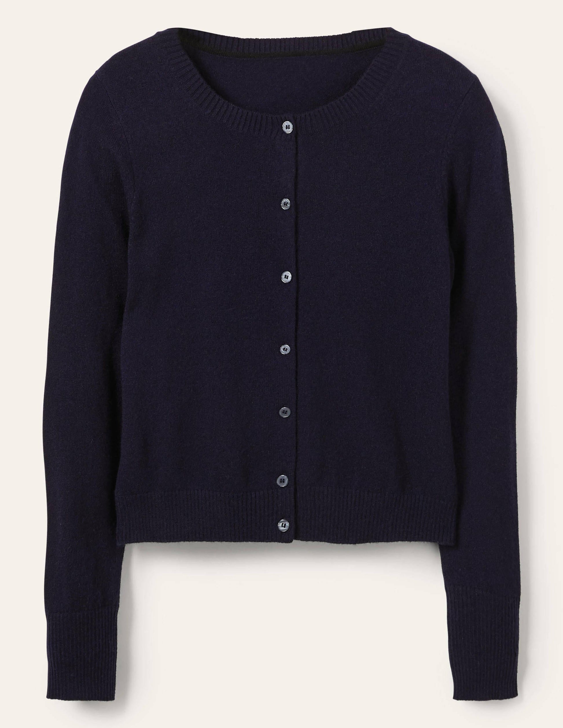 Kurz geschnittener Kaschmircardigan-Marineblau-5
