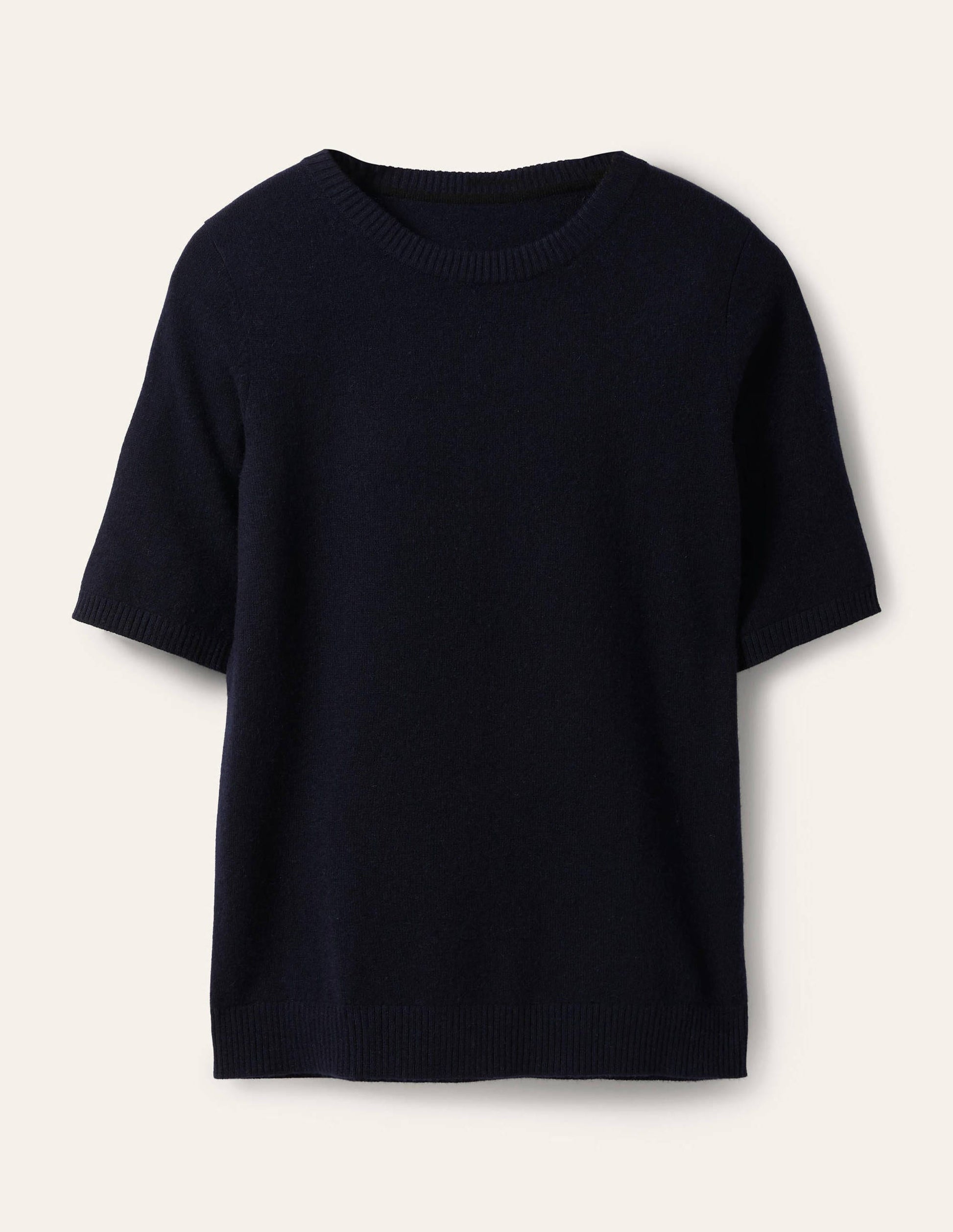 Top en maille de cachemire-Bleu marine-5