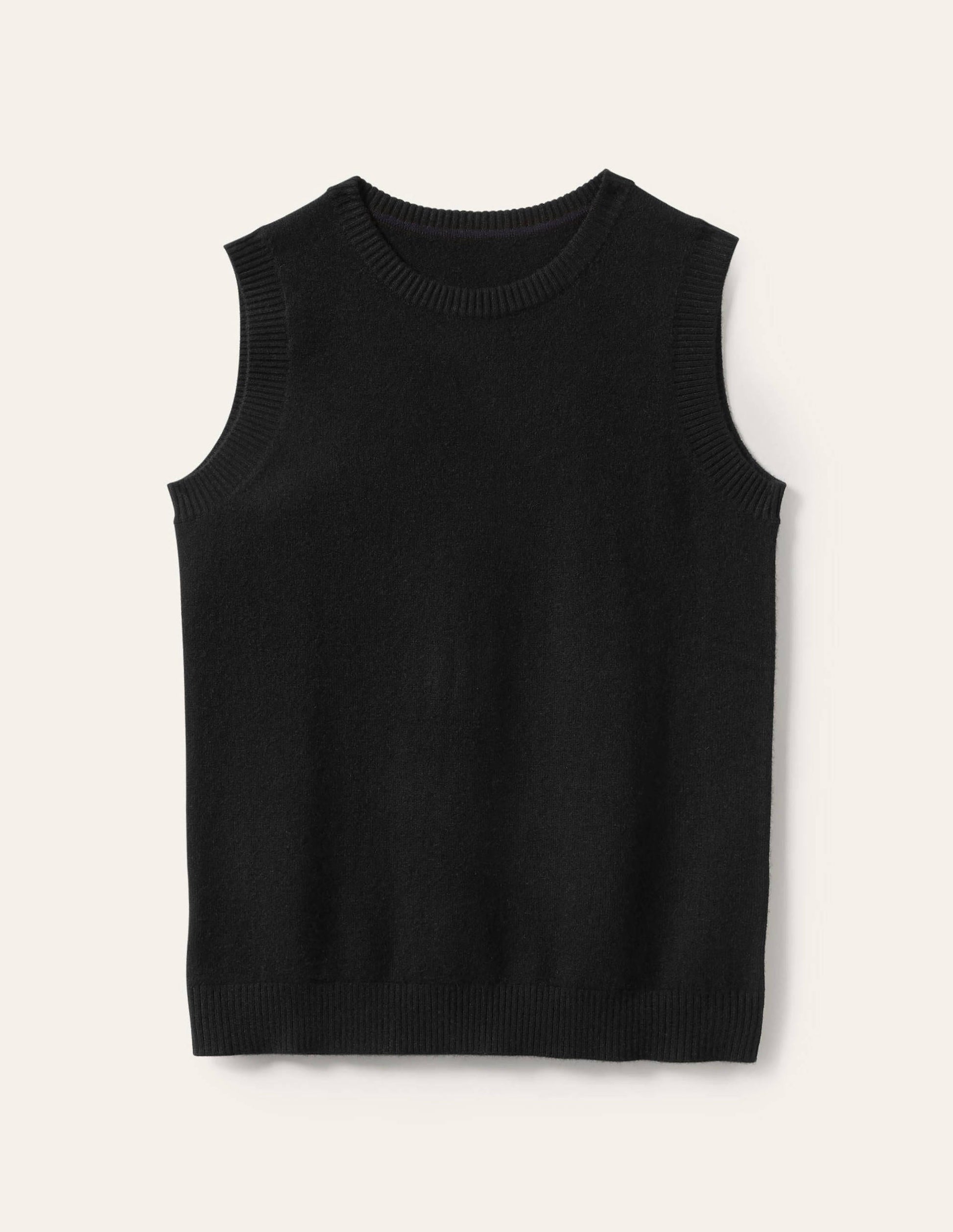Débardeur en maille de cachemire-Noir-6