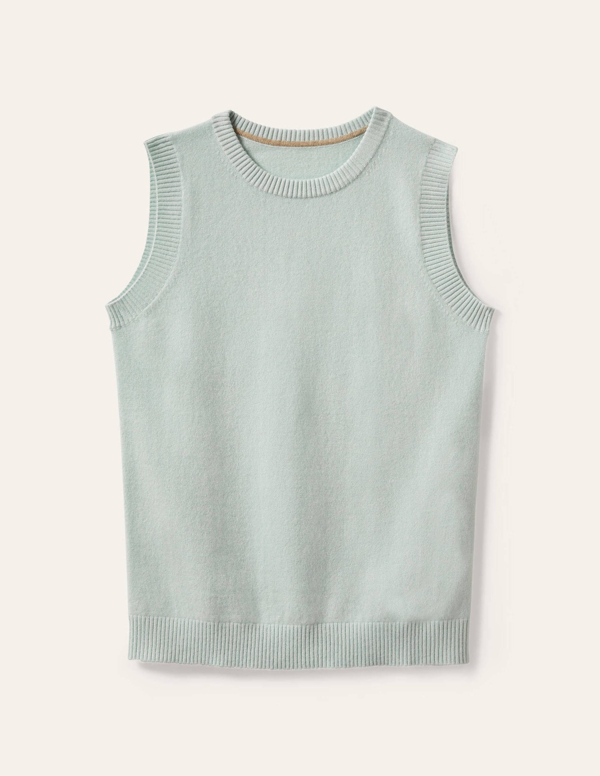 Débardeur en maille de cachemire-Bleu menthe-5