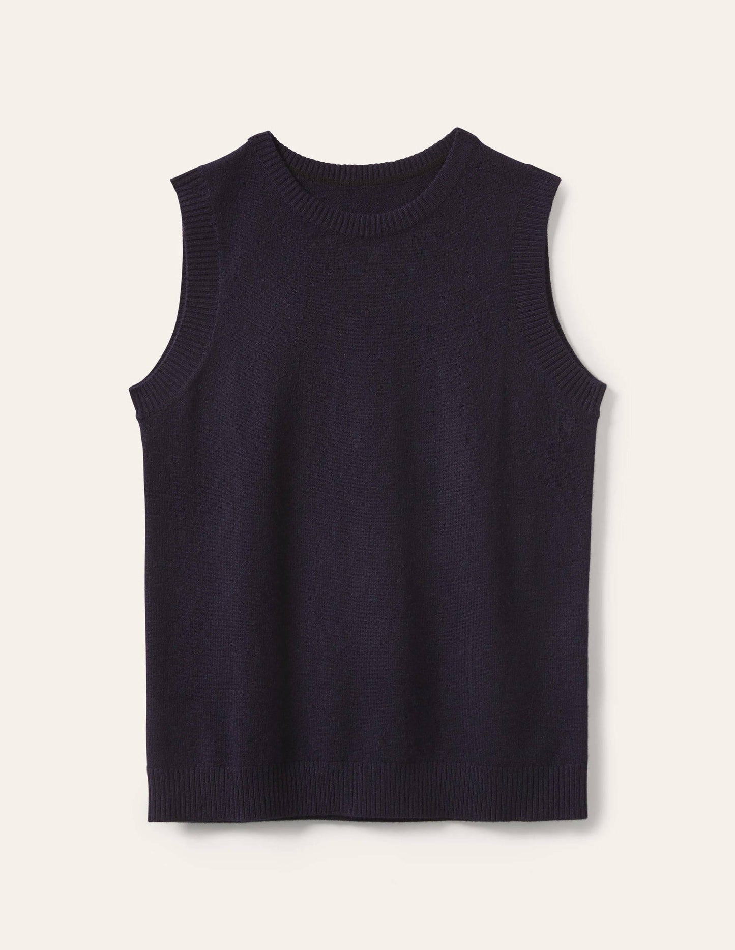 Cashmere Knitted Tank Top-Navy