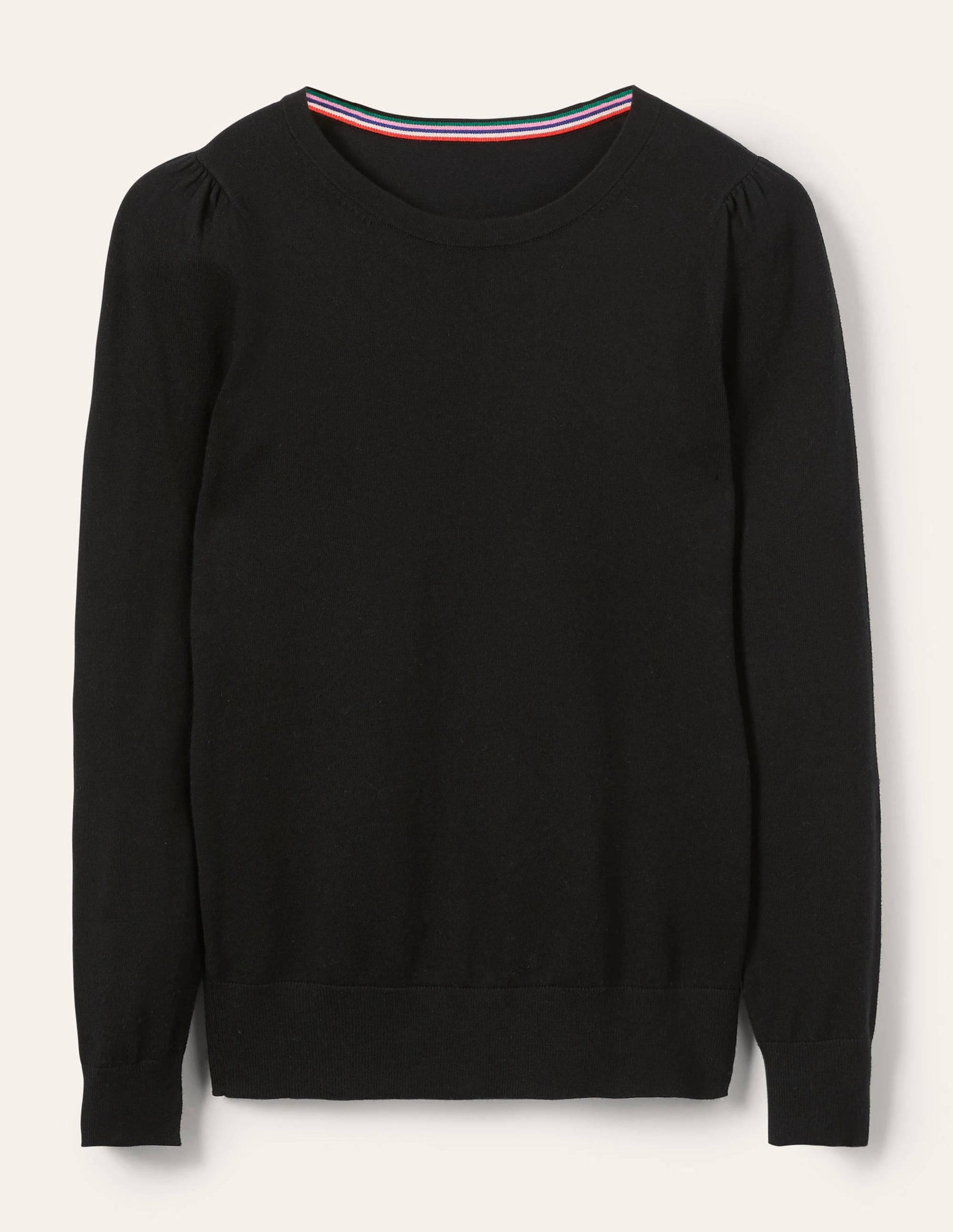 Cotton Crew Neck Jumper-Black-9