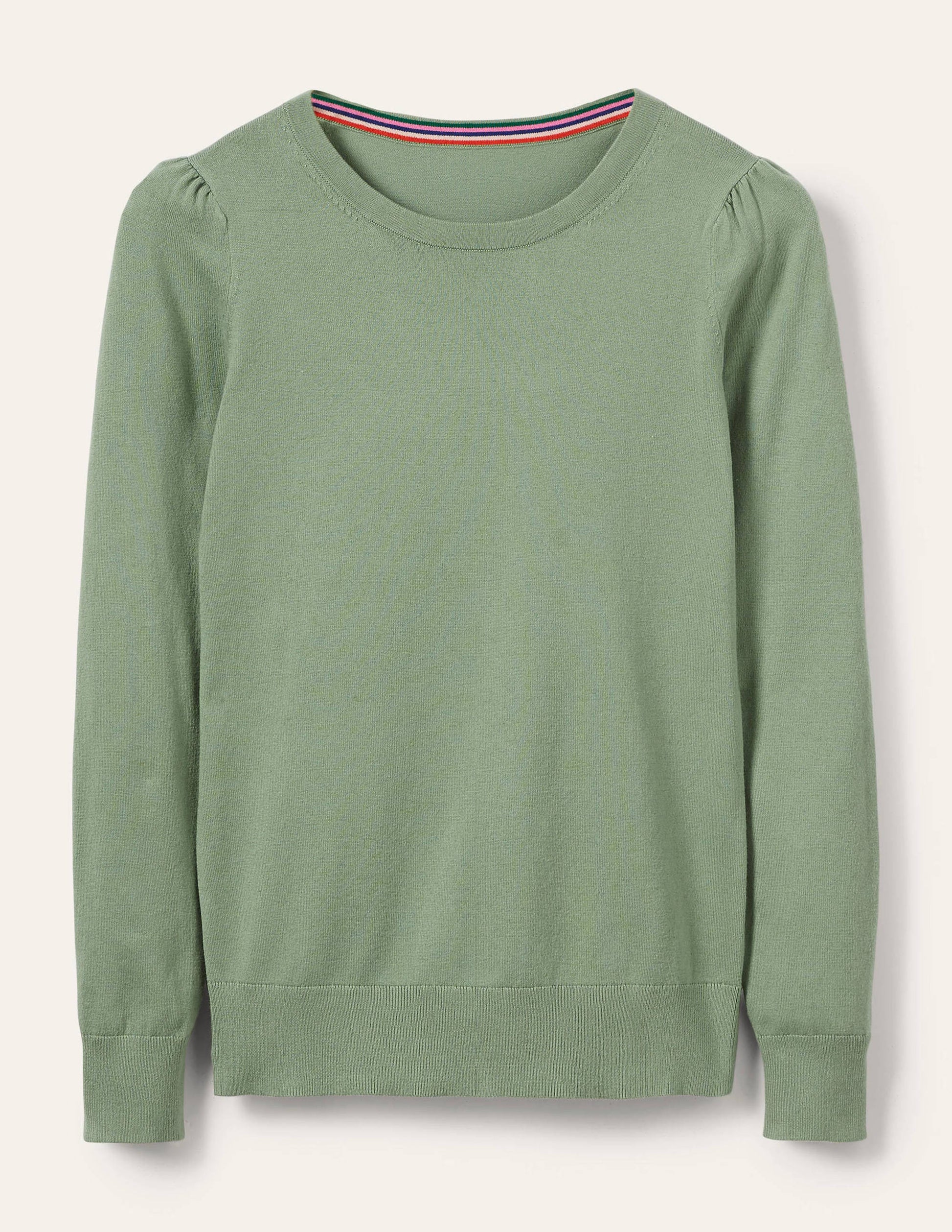 Cotton Crew Neck Jumper-Duck Egg-6