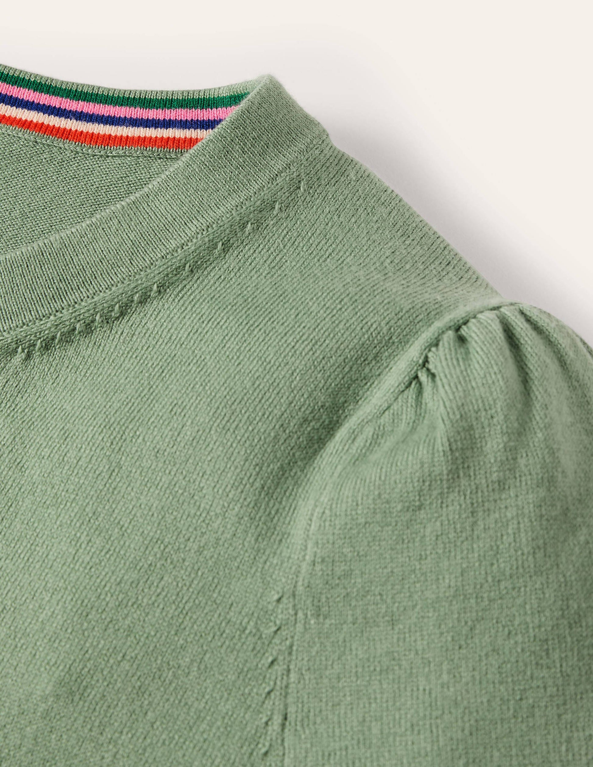 Cotton Crew Neck Jumper-Duck Egg-7