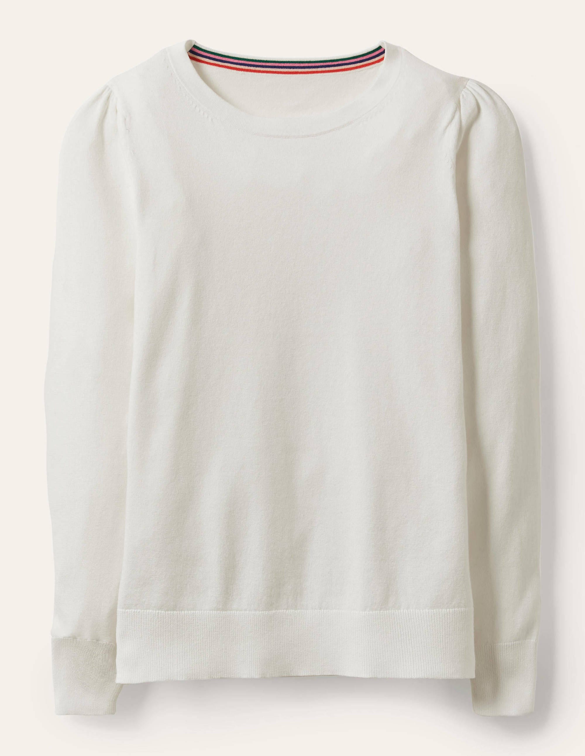 Pull col rond en coton-Ivoire - Image 5