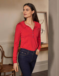 Merino Scallop Collar Jumper-Cherry Red