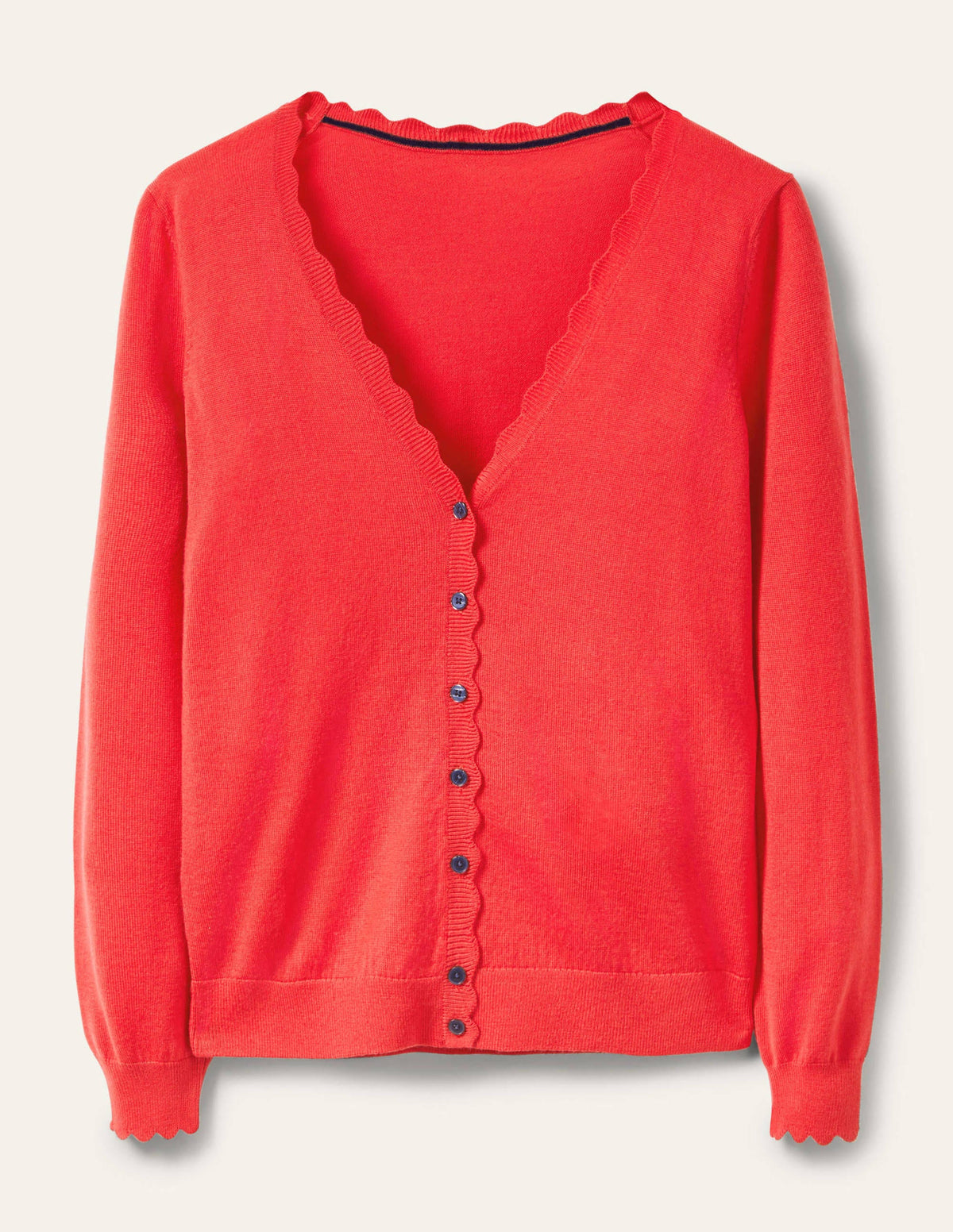 Merinocardigan mit Muschelborte-Kirschrot - Image 5