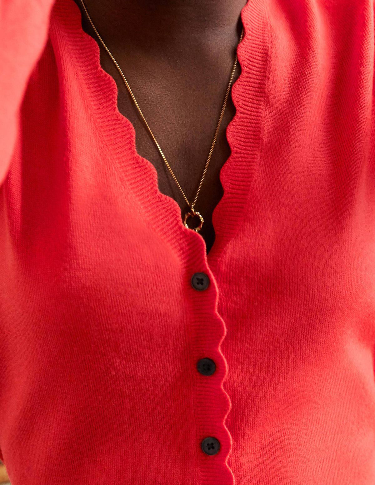 Merinocardigan mit Muschelborte-Kirschrot - Image 2