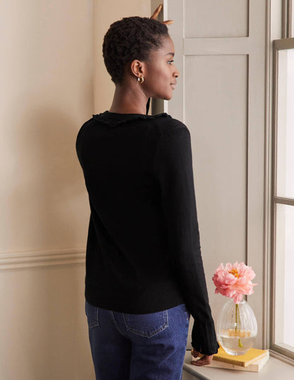 Aimee Pointelle-Pullover-Schwarz-3