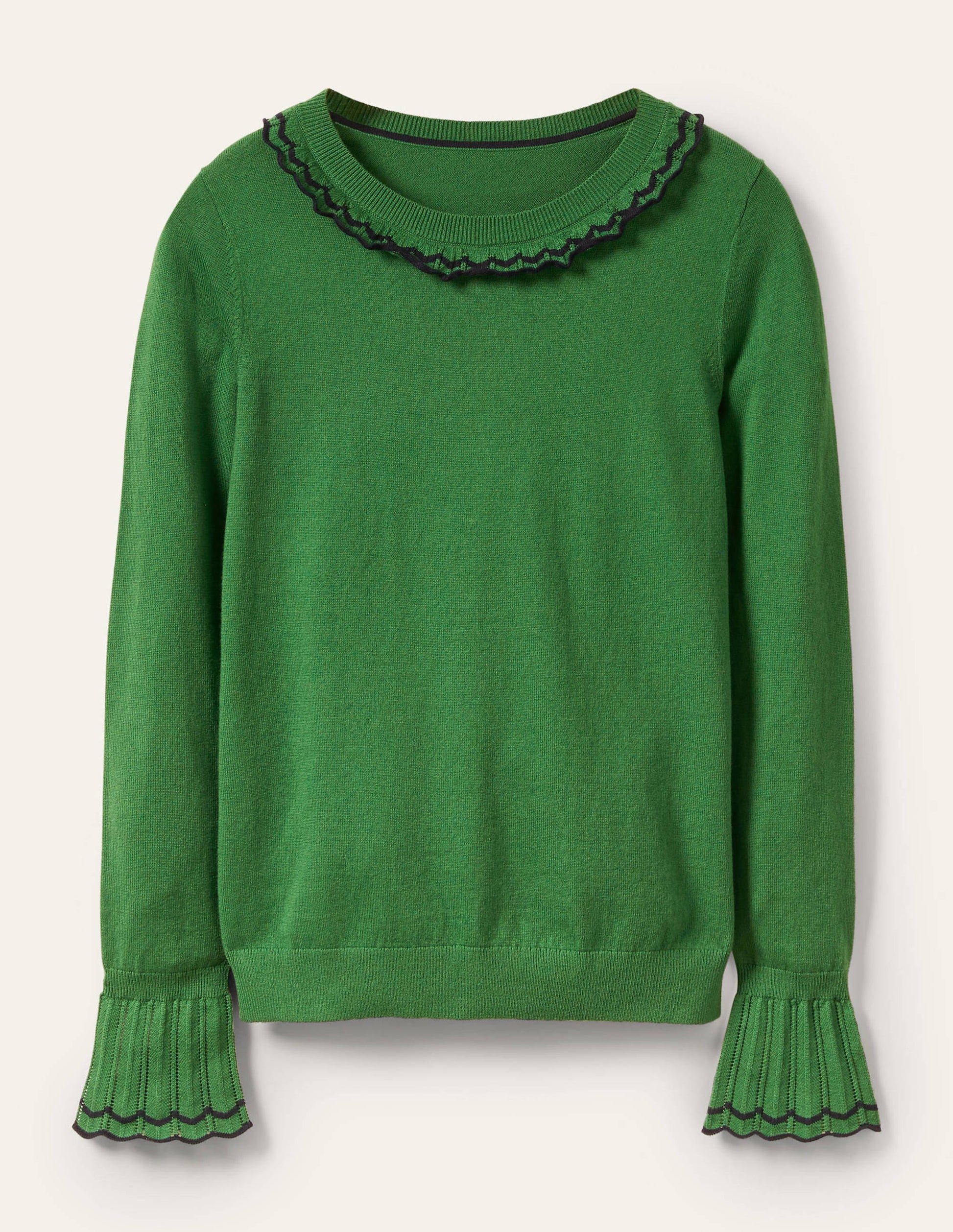 Aimee Pointelle-Pullover-Tannengrün-5