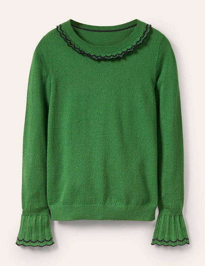 Aimee Pointelle-Pullover-Tannengrün-5