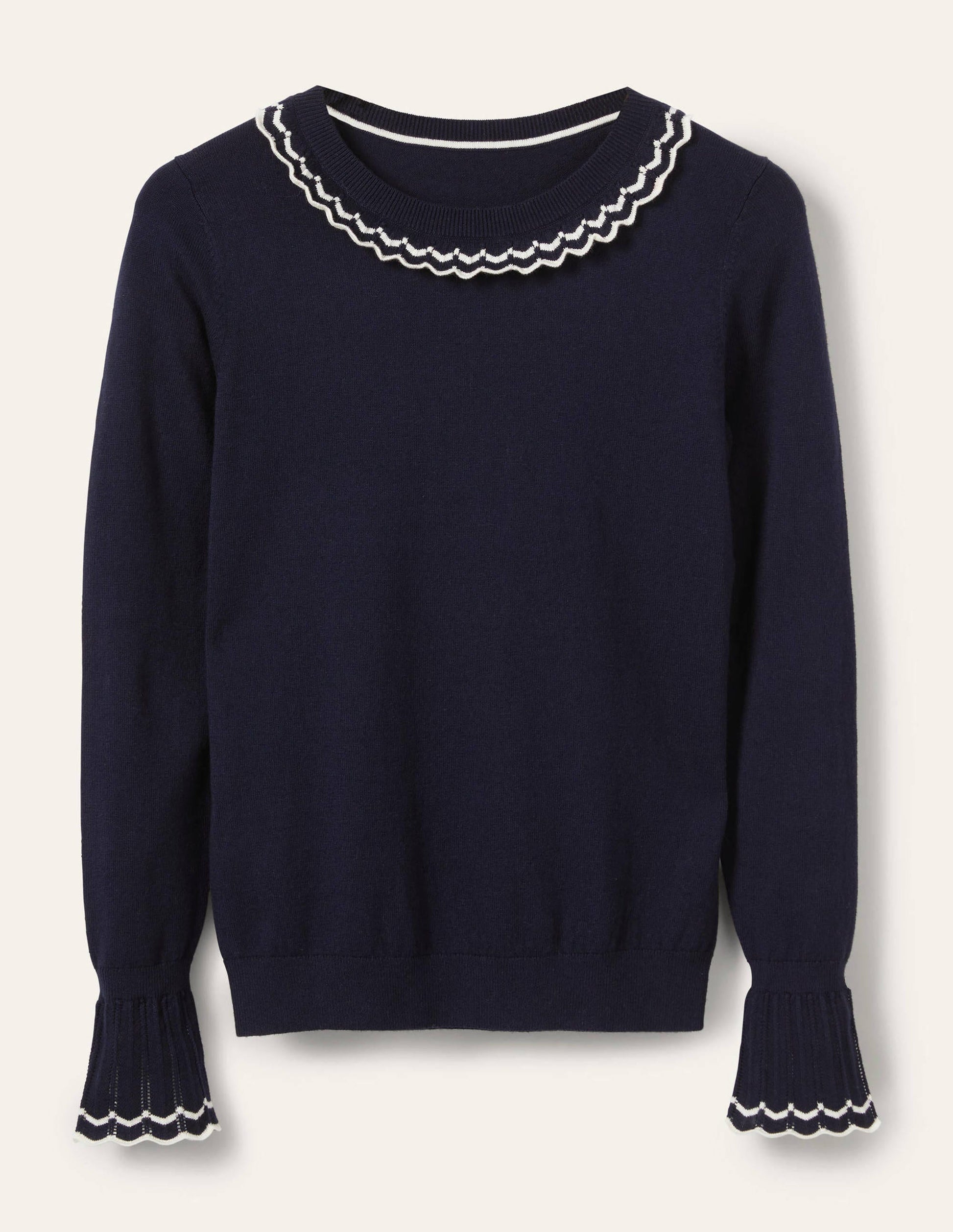 Aimee Pointelle-Pullover-Marineblau-5