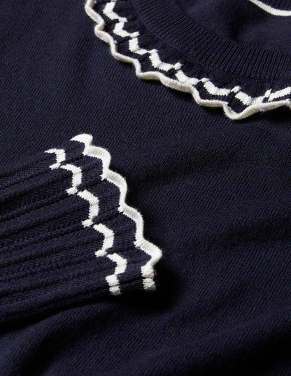 Aimee Pointelle-Pullover-Marineblau-6