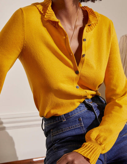 Frederica Pointelle-Cardigan-Sonnengelb-2