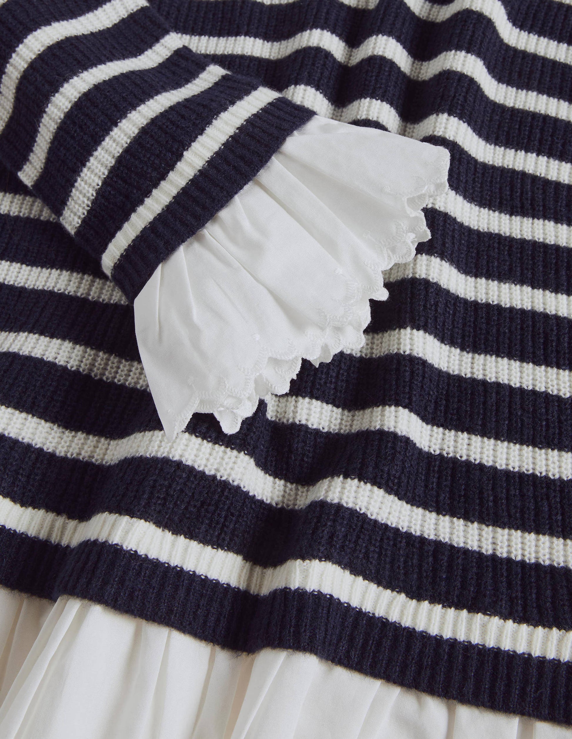 Catherine Flauschiger Webpullover-Navy/Naturweiß, Gestreift-6