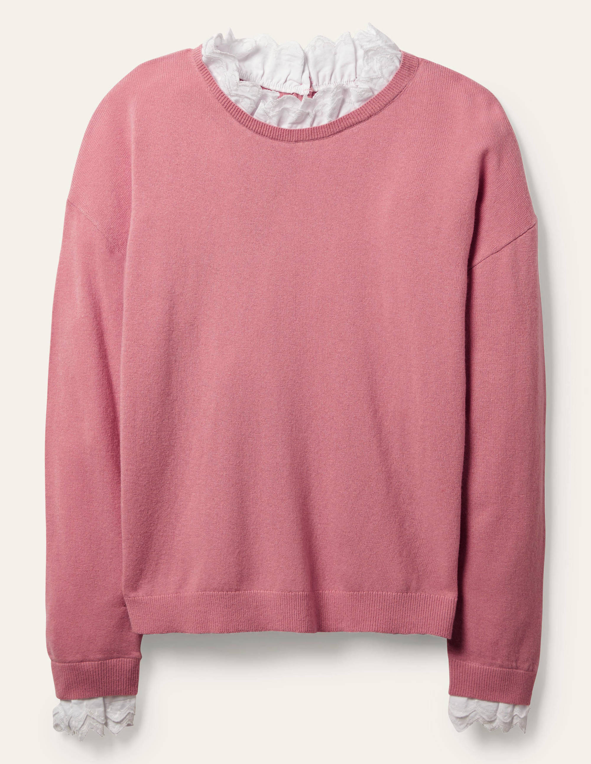 Lydia Webpullover mit Rüschen-Kirschblütenrosa - Image 6