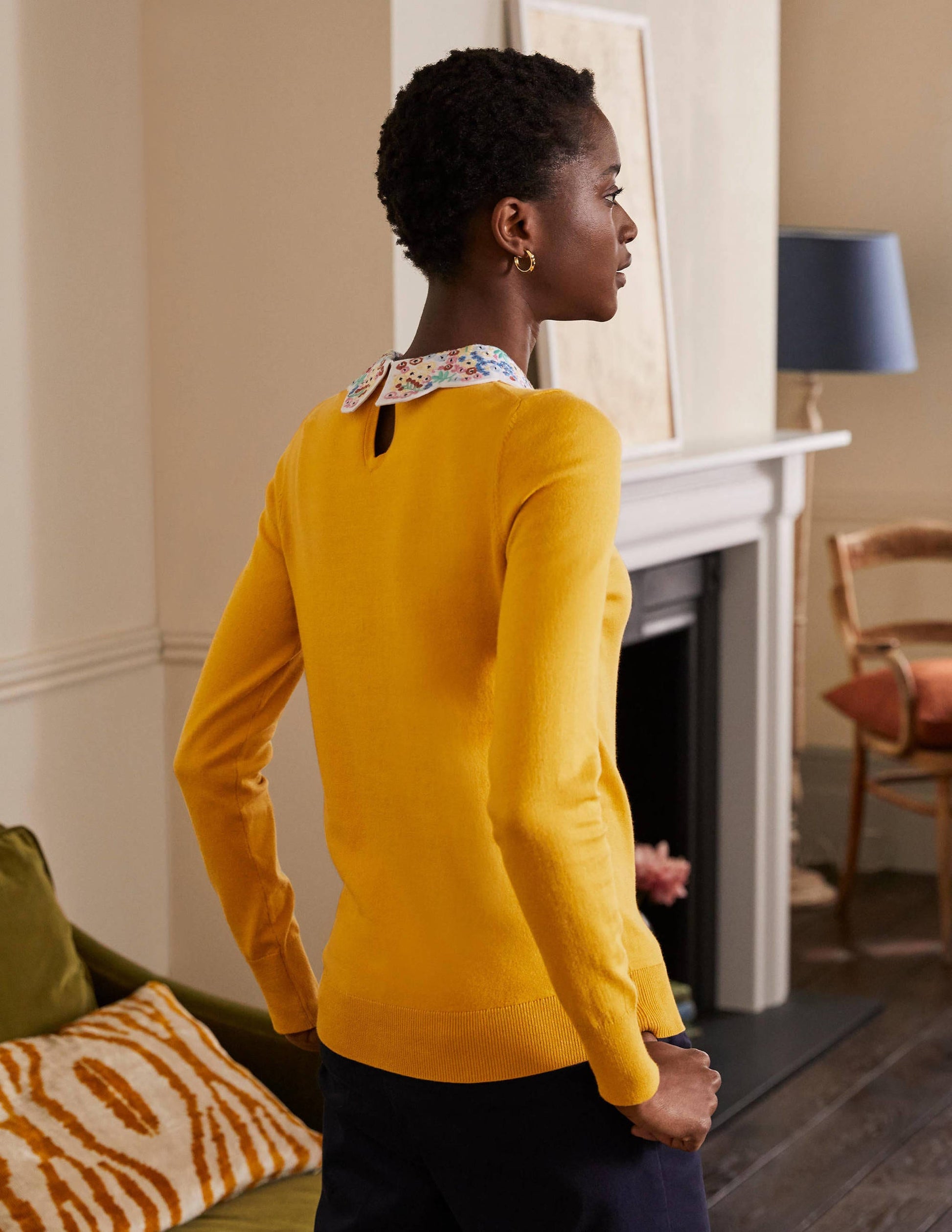 Colette Pullover mit Kragen-Sonnengelb-3