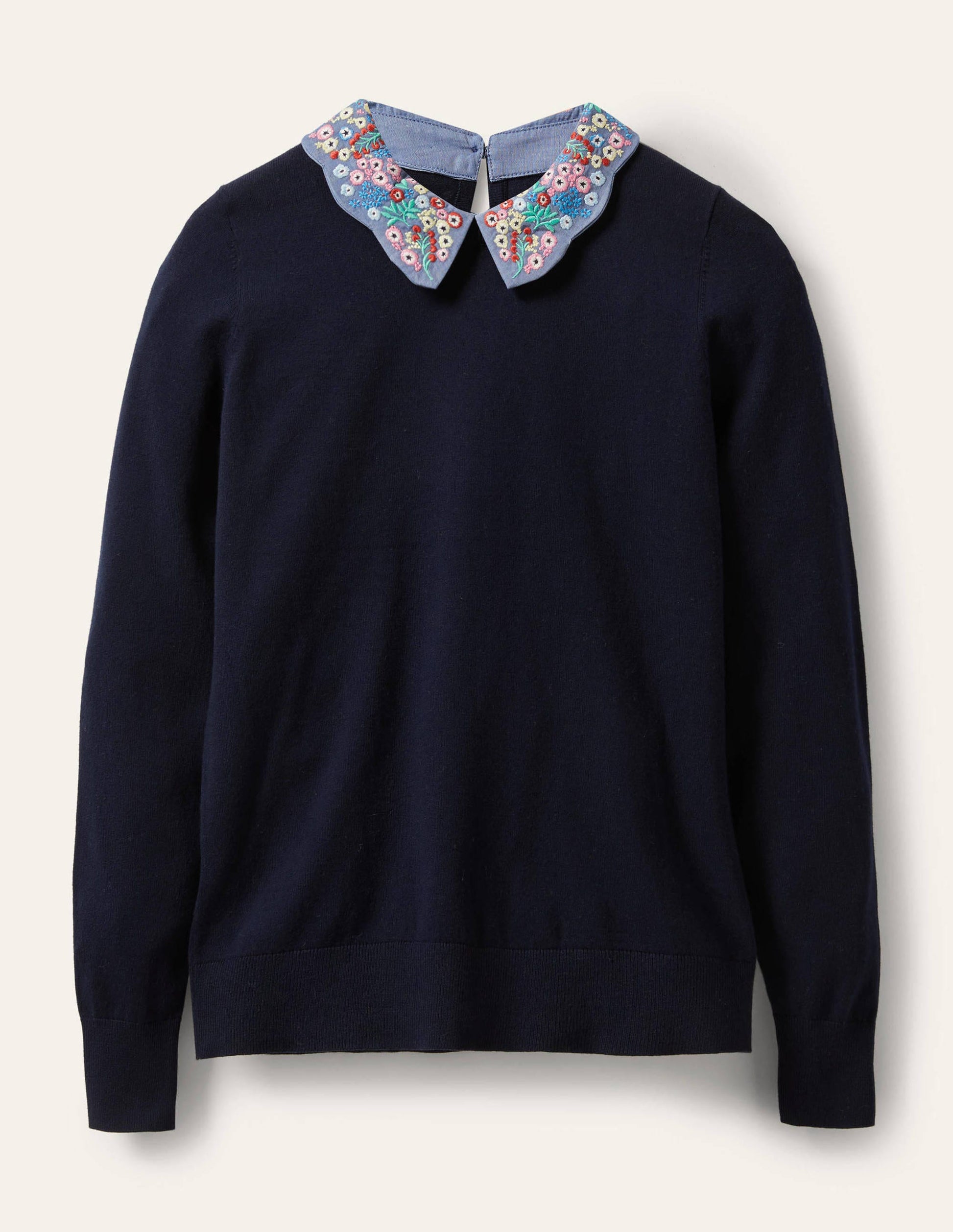 Colette Pullover mit Kragen-Marineblau-5