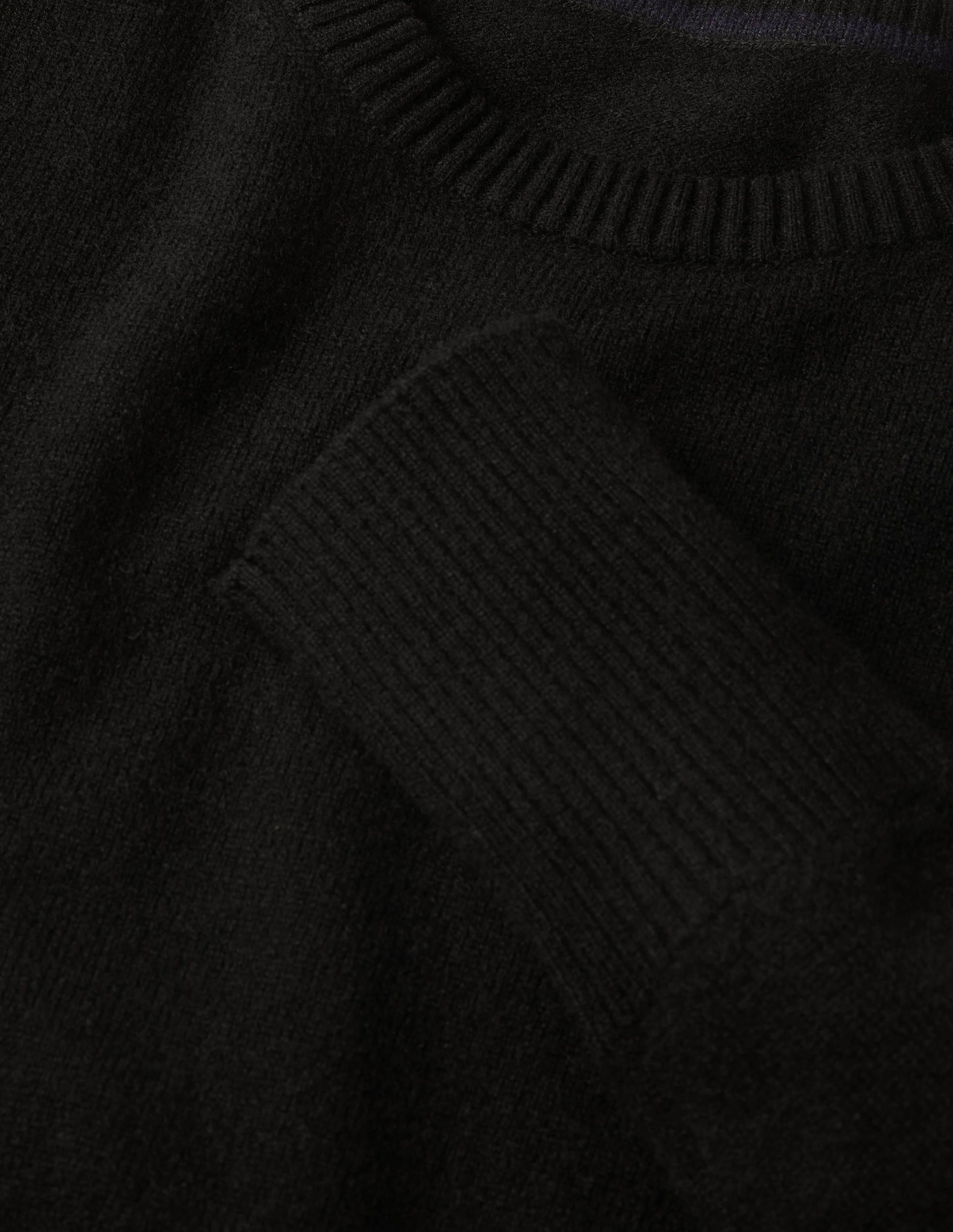 Pull col rond en cachemire-Noir - Image 6