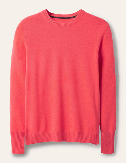 Kaschmirpullover mit Rundhalsausschnitt-Korallenrot-6