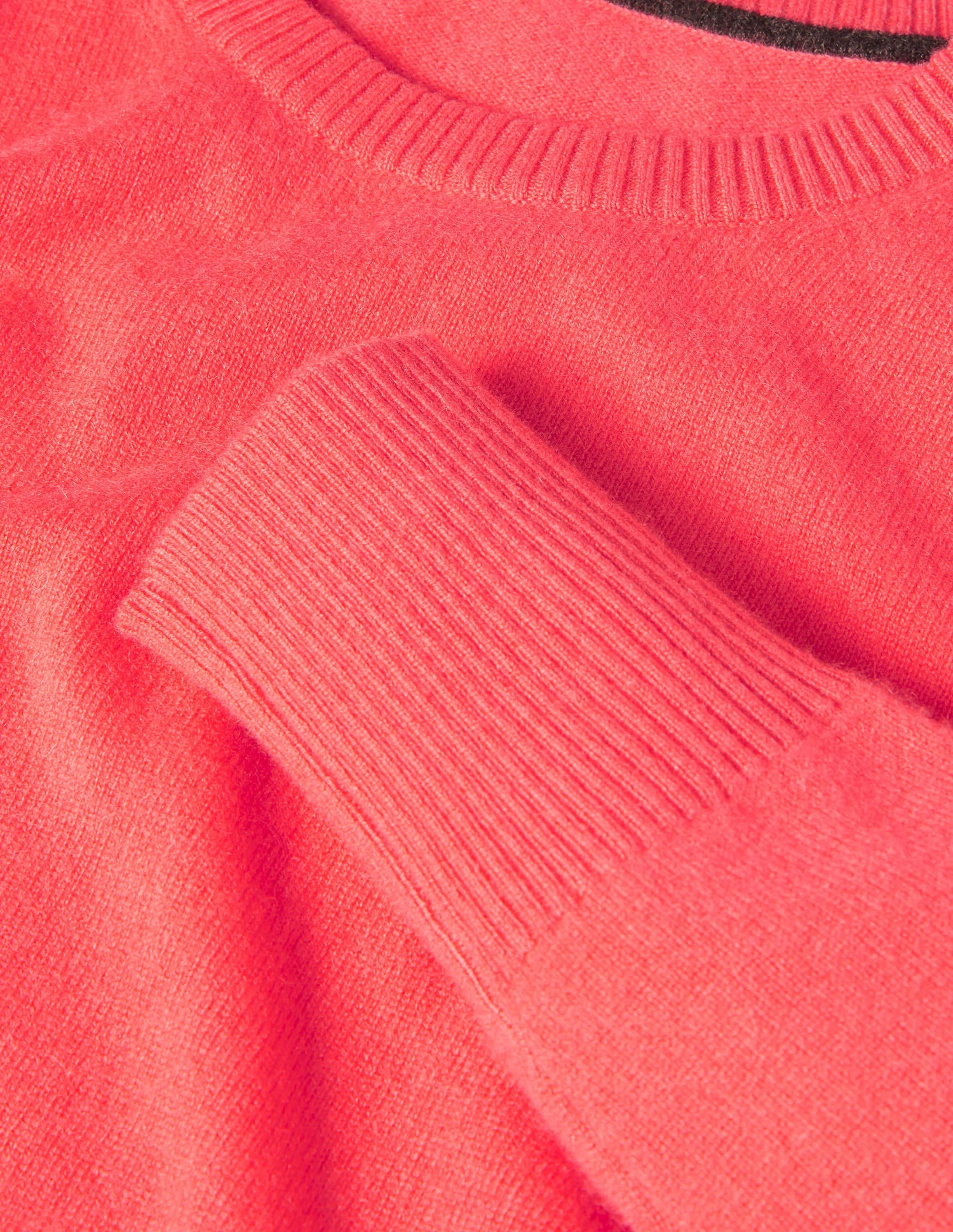 Pull col rond en cachemire-Corail - Image 7