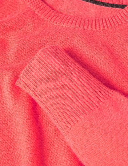 Kaschmirpullover mit Rundhalsausschnitt-Korallenrot-7