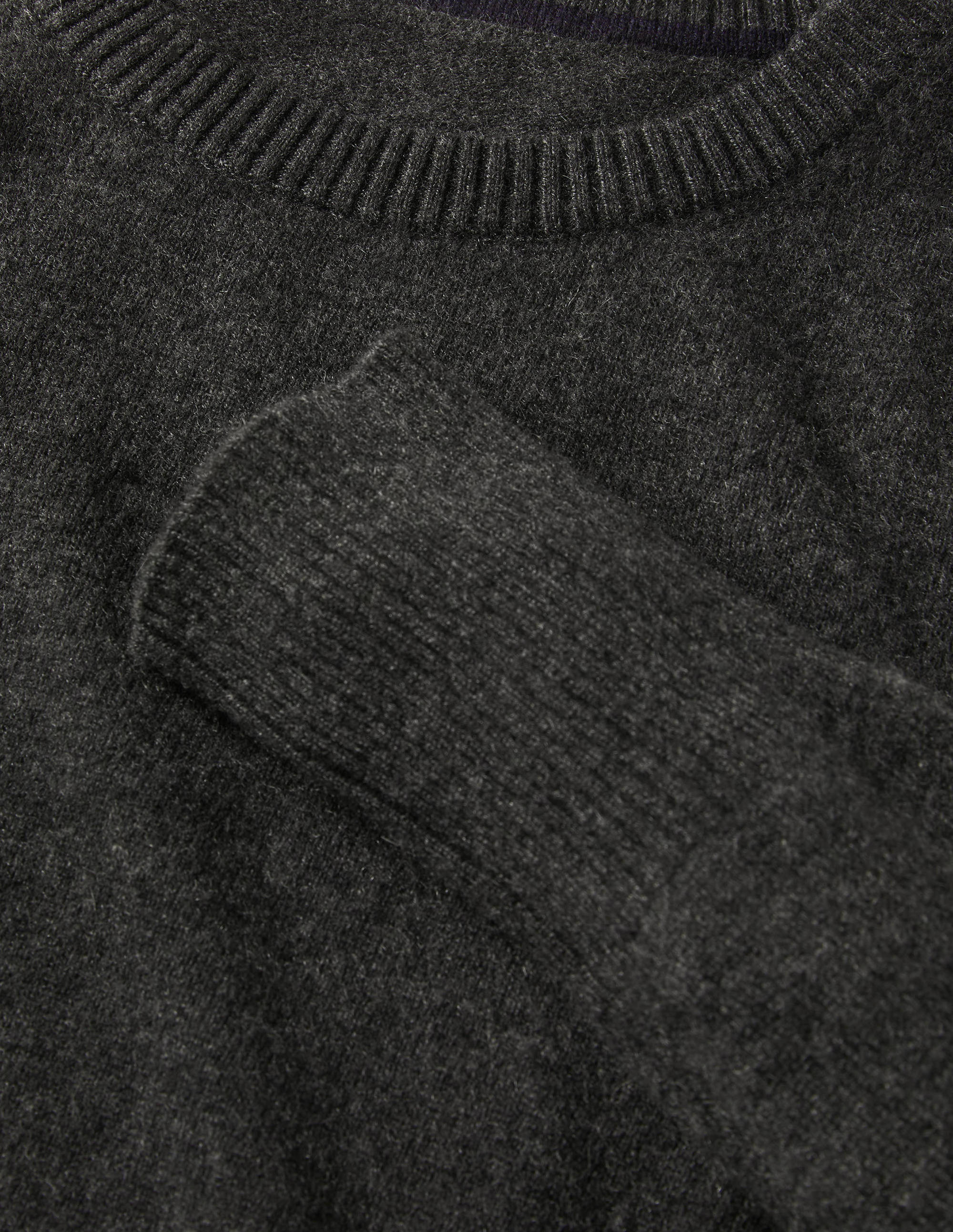 Kaschmirpullover mit Rundhalsausschnitt-Anthrazit Melange - Image 6