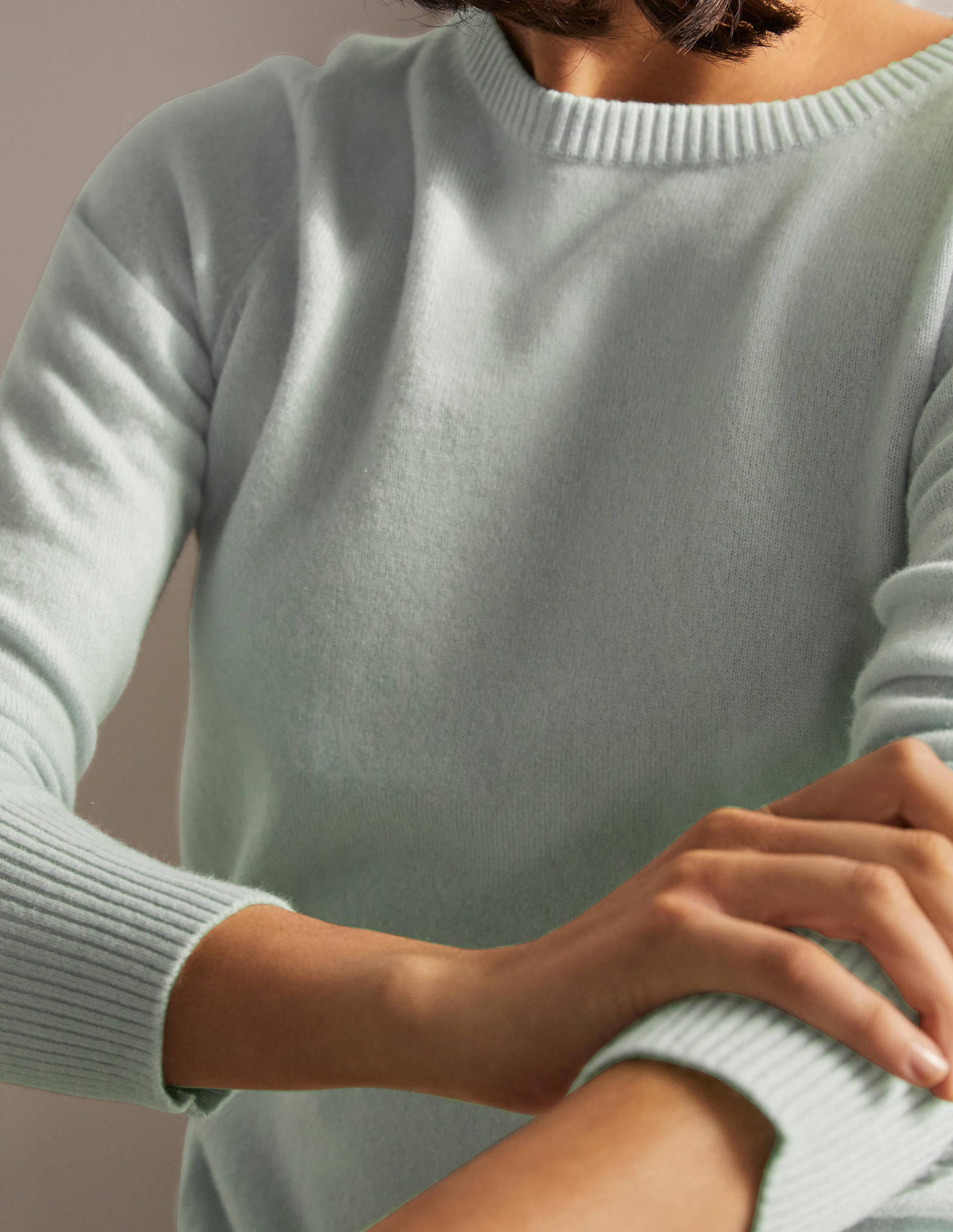 Kaschmirpullover mit Rundhalsausschnitt-Aquamarinblau - Image 4