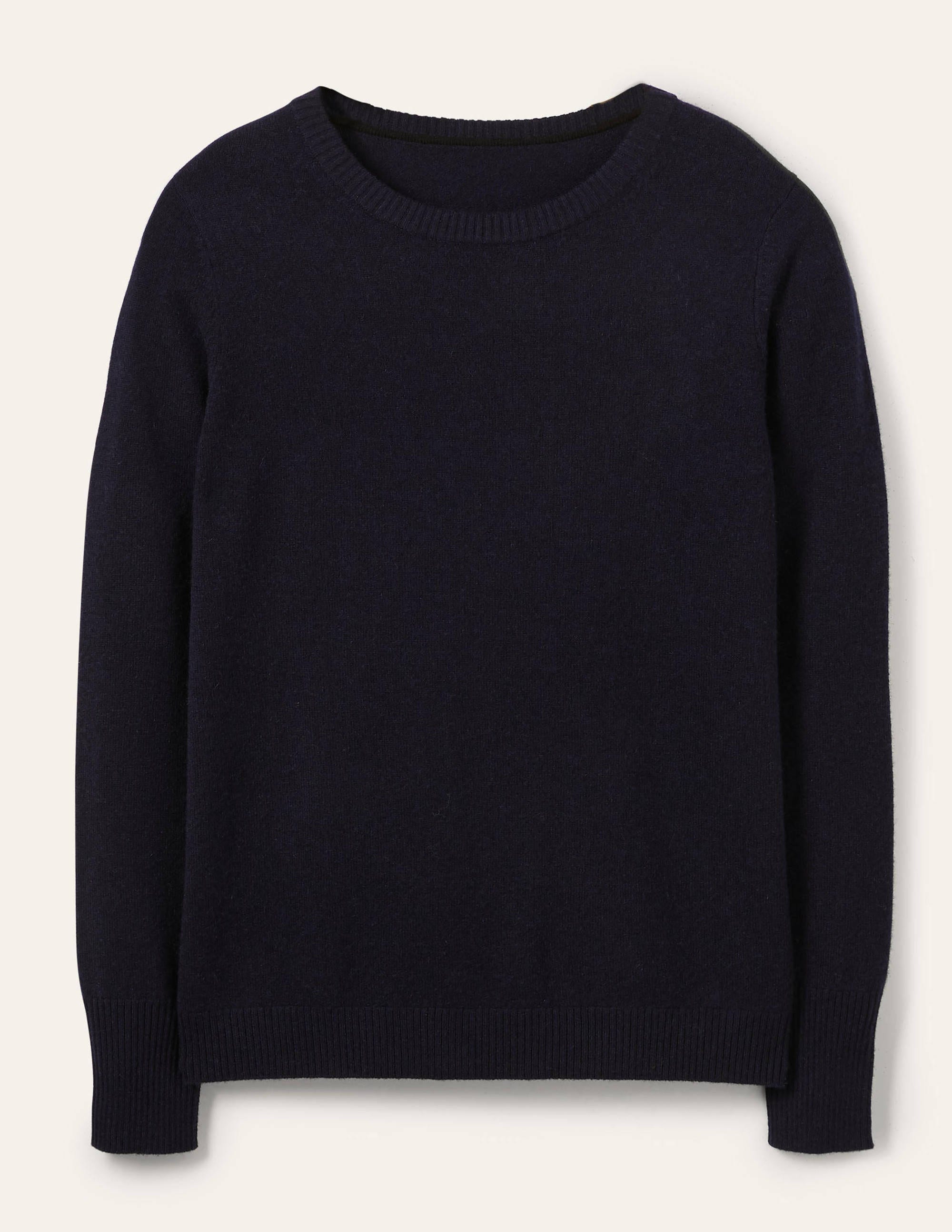 Kaschmirpullover mit Rundhalsausschnitt-Marineblau - Image 5