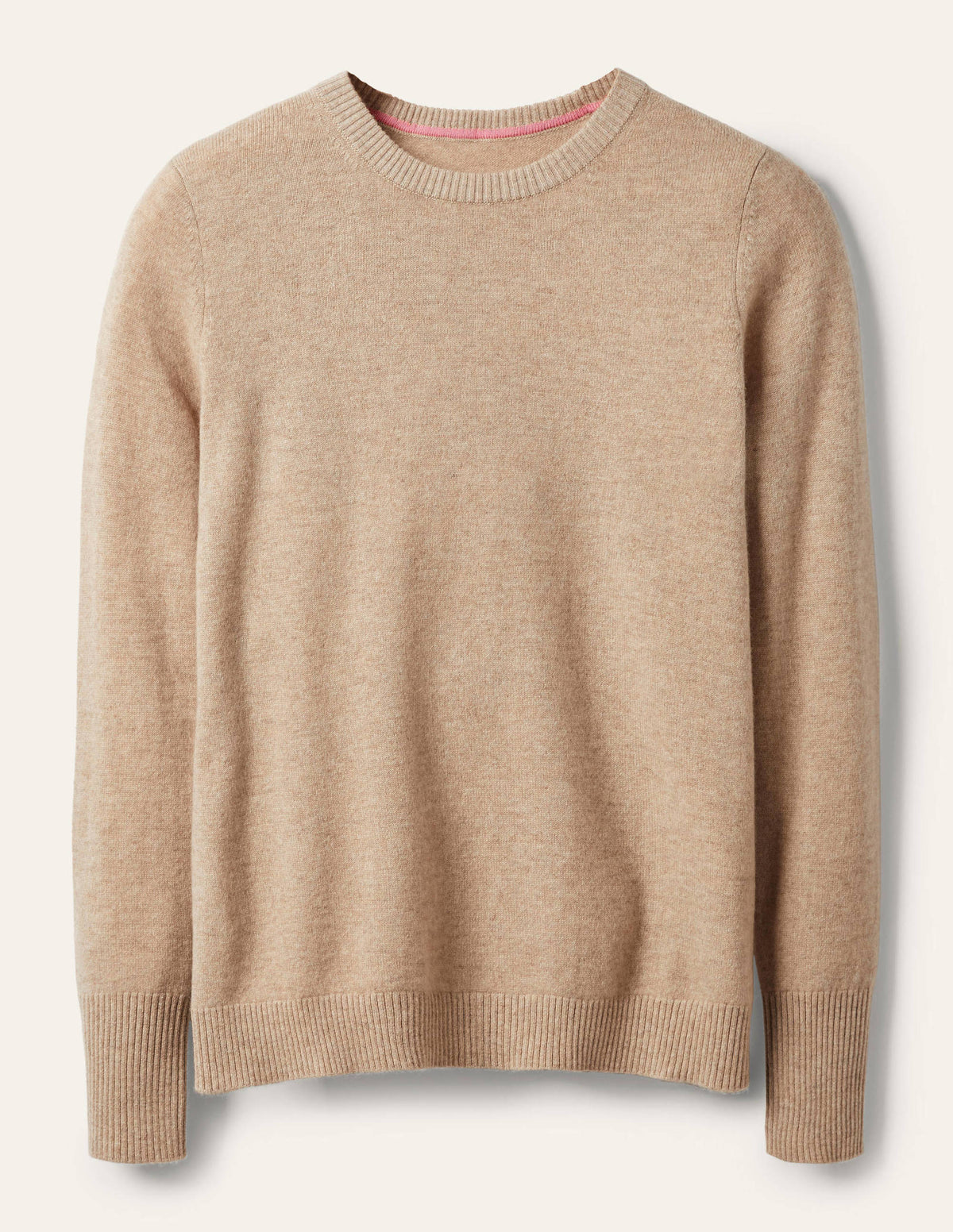 Kaschmirpullover mit Rundhalsausschnitt-Mausbraun Melange - Image 5