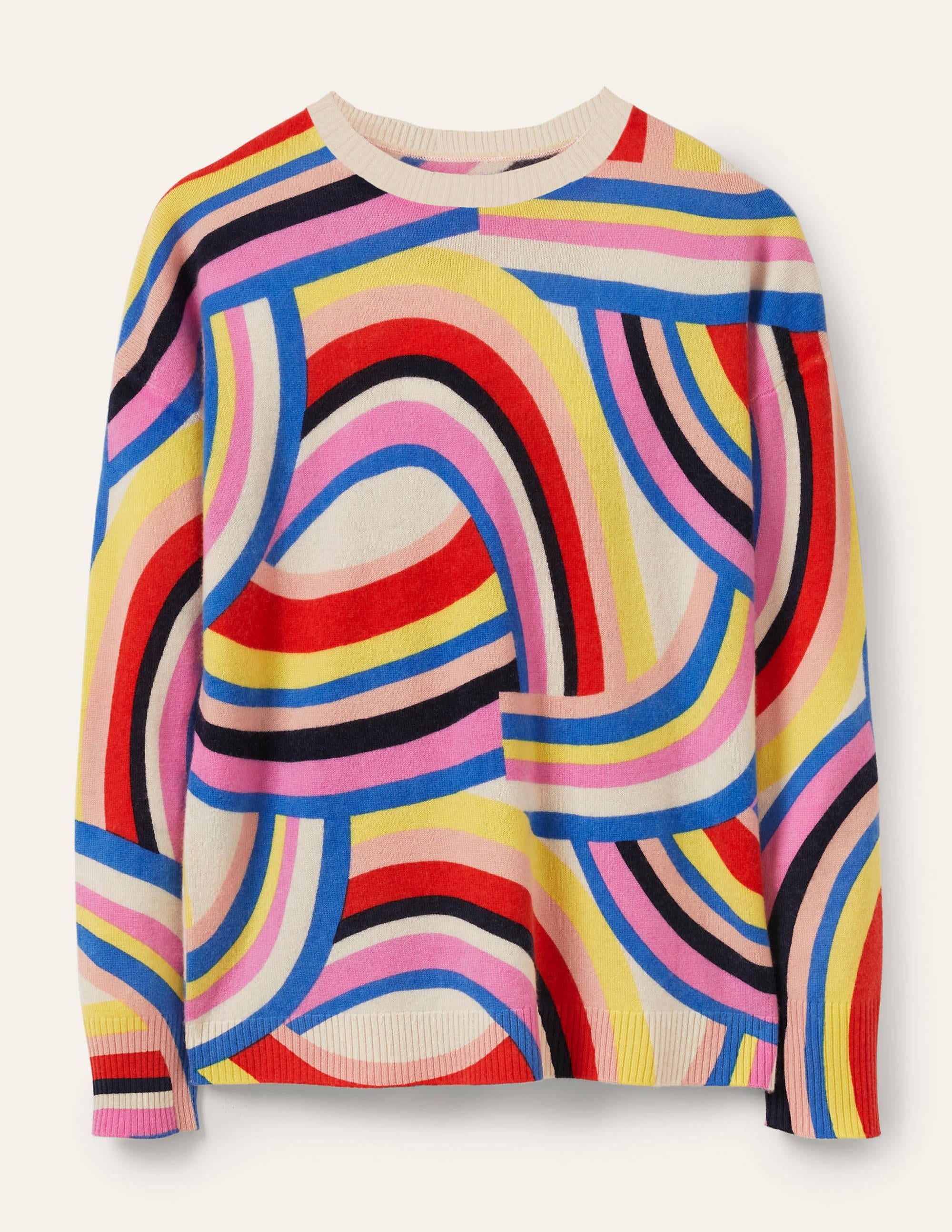 Margot Kaschmirpullover-Perlmutt, Abstrakter Regenbogen - Image 5
