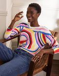 Margot Kaschmirpullover-Perlmutt, Abstrakter Regenbogen