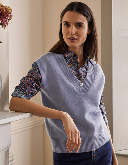 Lässiges Kaschmirtop-Helles Lapisblau-1