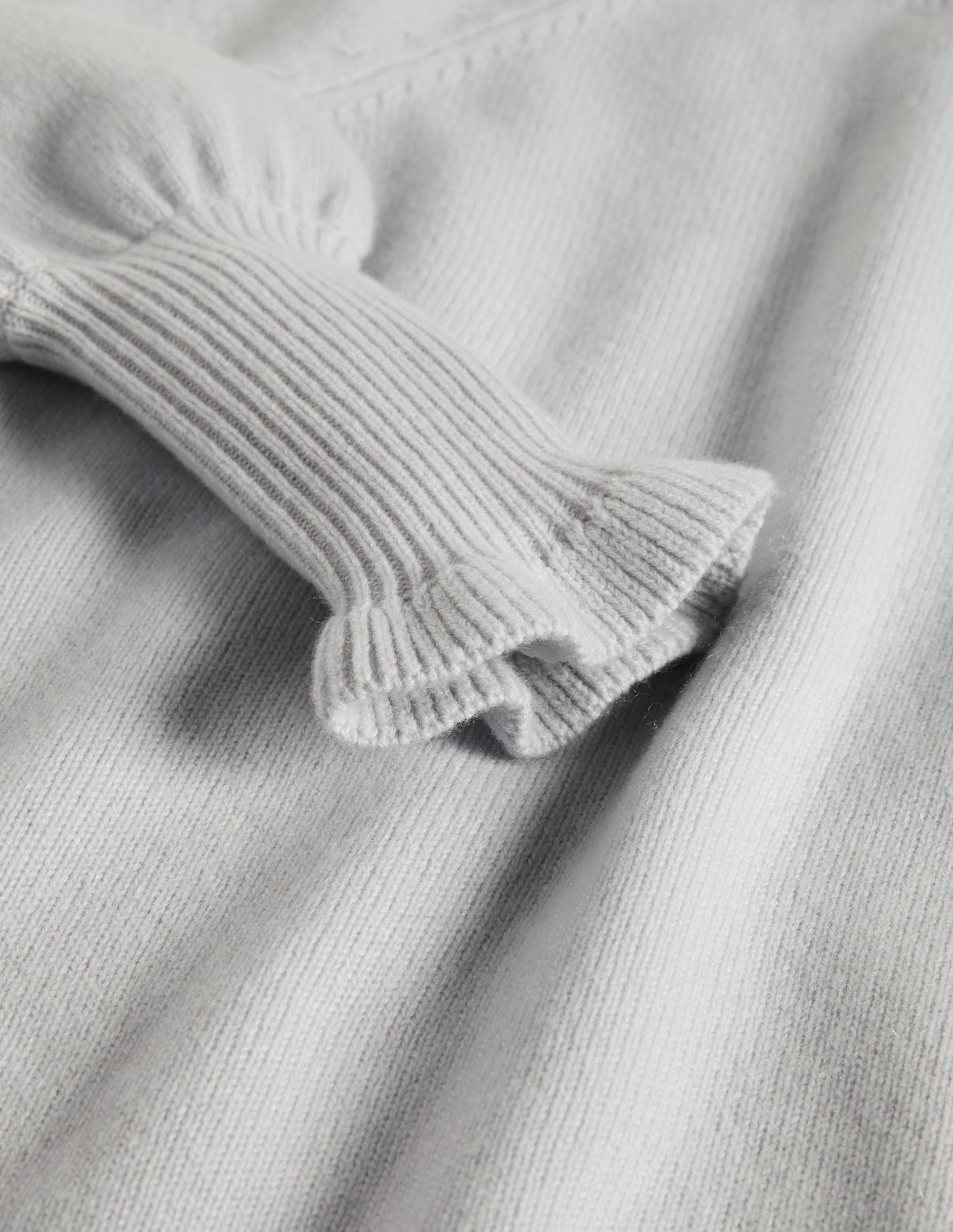 Kaschmirpullover mit Rüschenausschnitt-Helles Himmelblau - Image 6