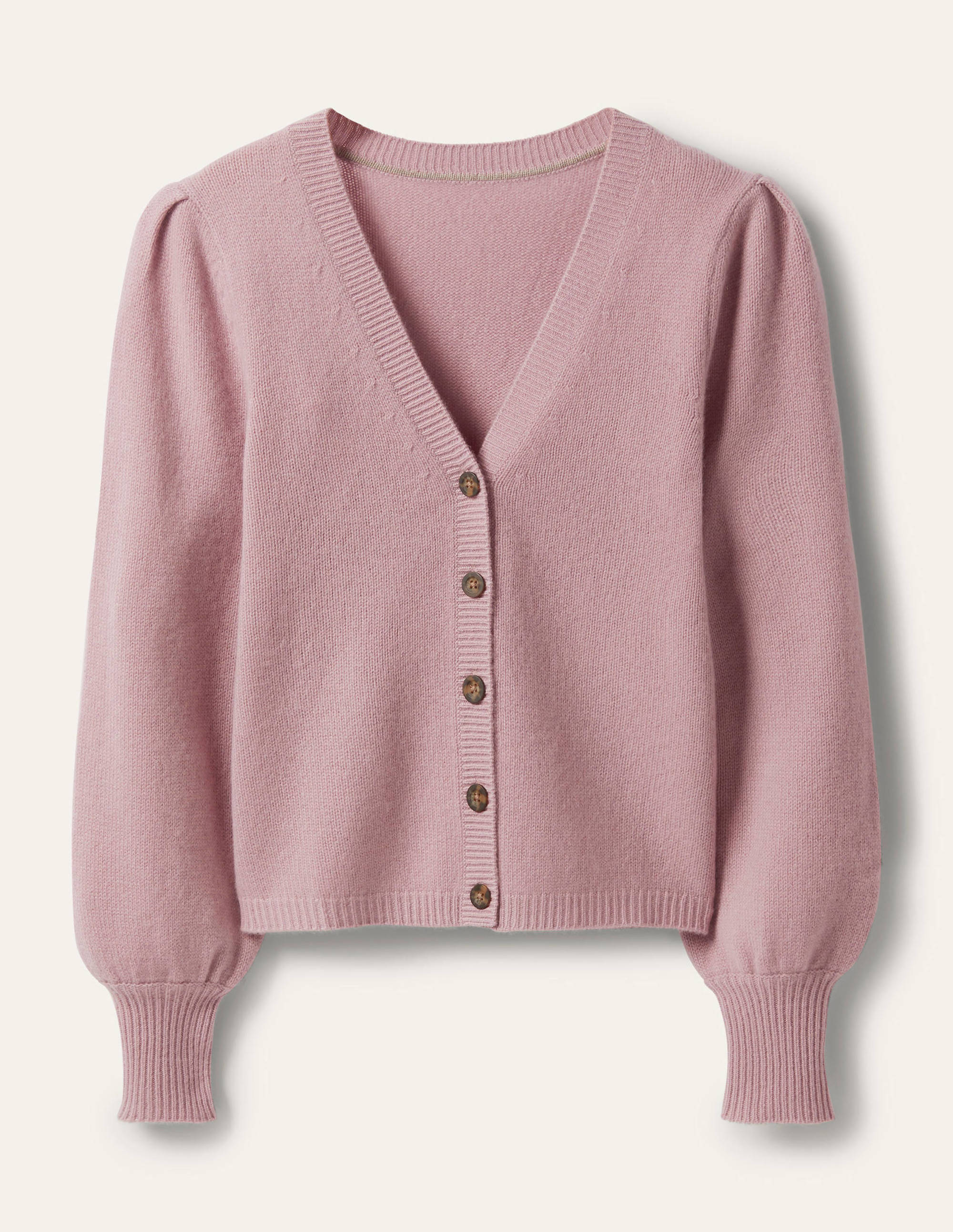 Cashmere Pleat Detail Cardigan-Violet Purple - Image 5