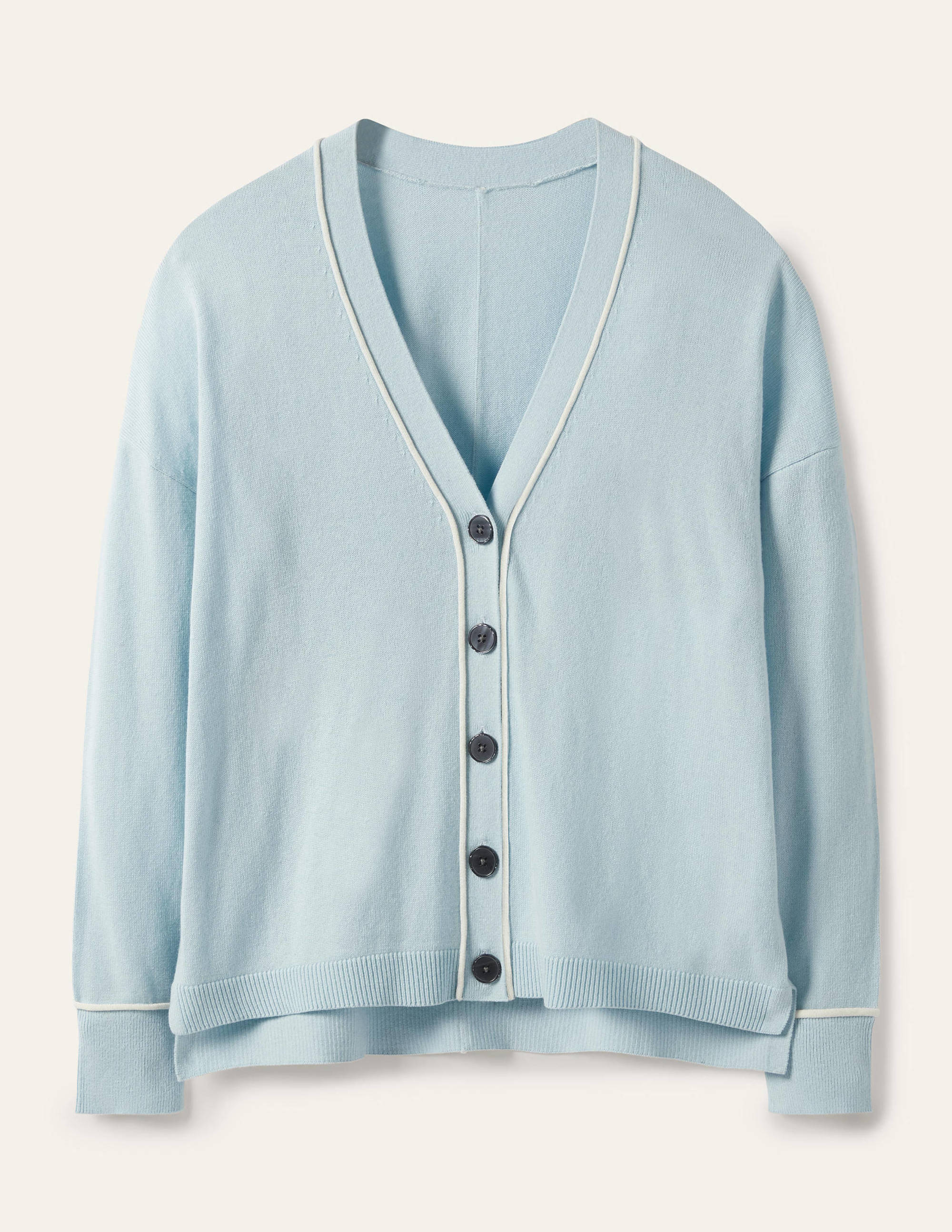 Lässiger Cardigan mit V-Ausschnitt-Surfblau - Image 5