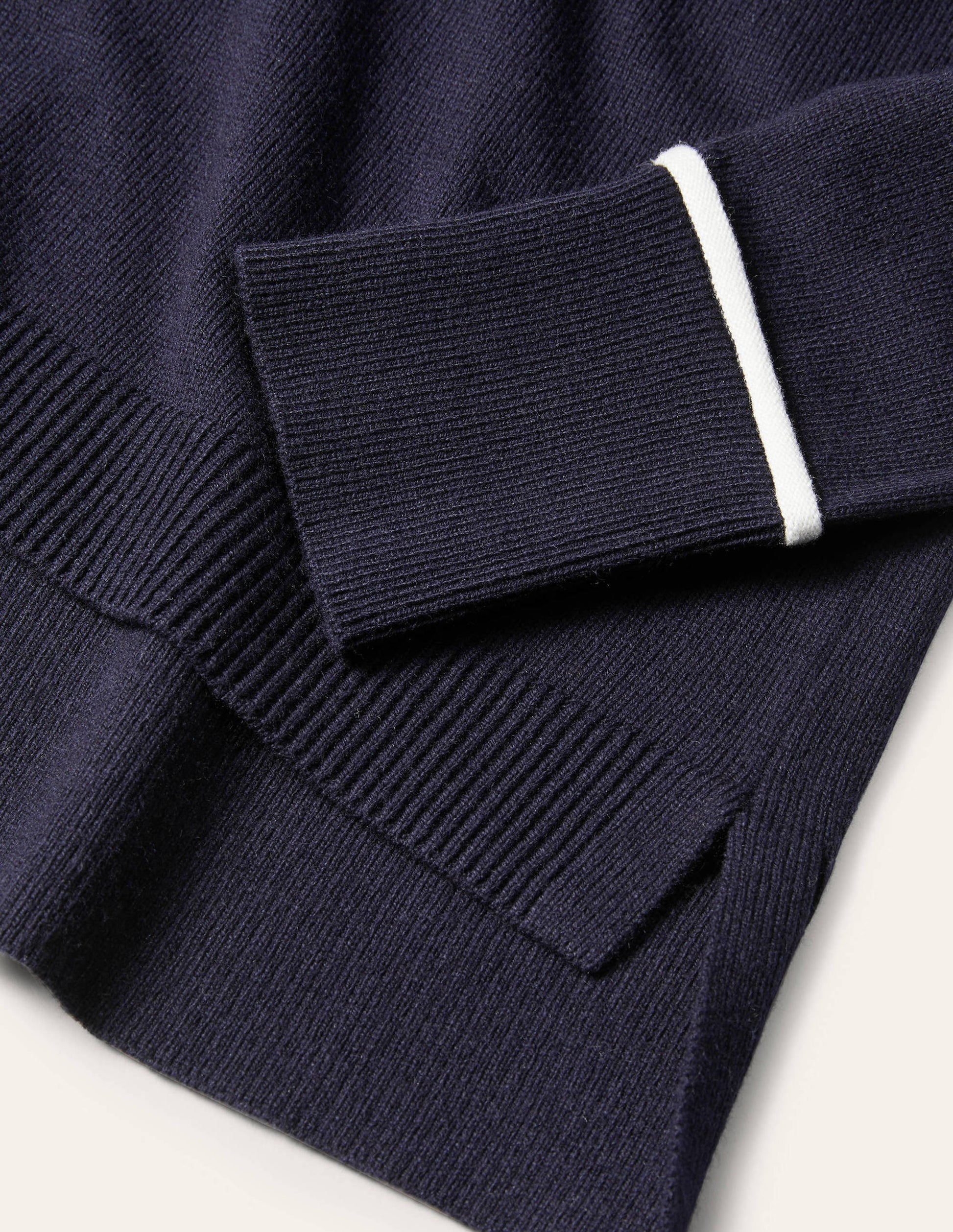 Gilet col V décontracté-Bleu marine-6