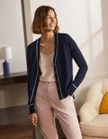 Gilet col V décontracté-Bleu marine
